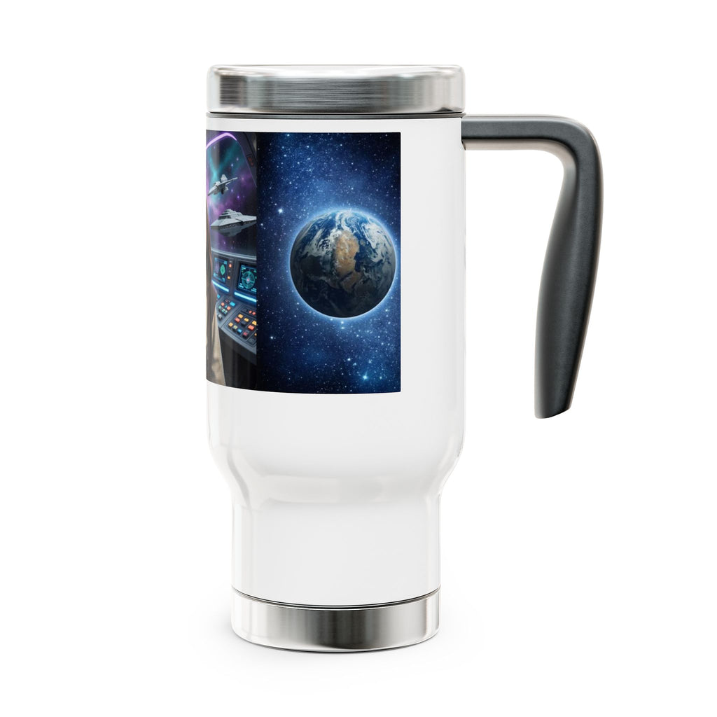 Space Adventure Travel Mug — Jedi Kid & Galactic Cockpit 14oz Stainless Steel