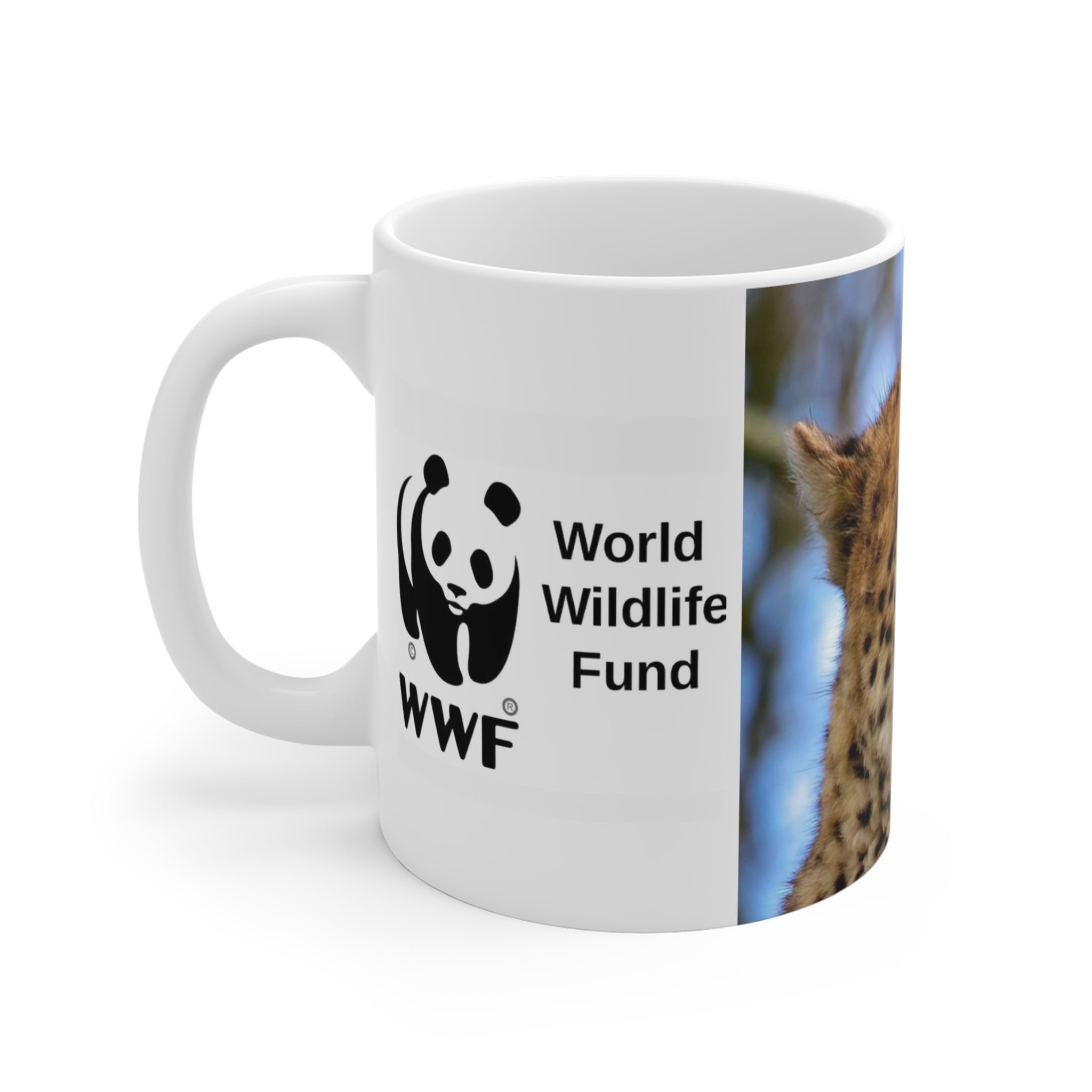 MUG NATURE WWF Cheetah Photo Mug — 11oz Wildlife Conservation Coffee Cup
