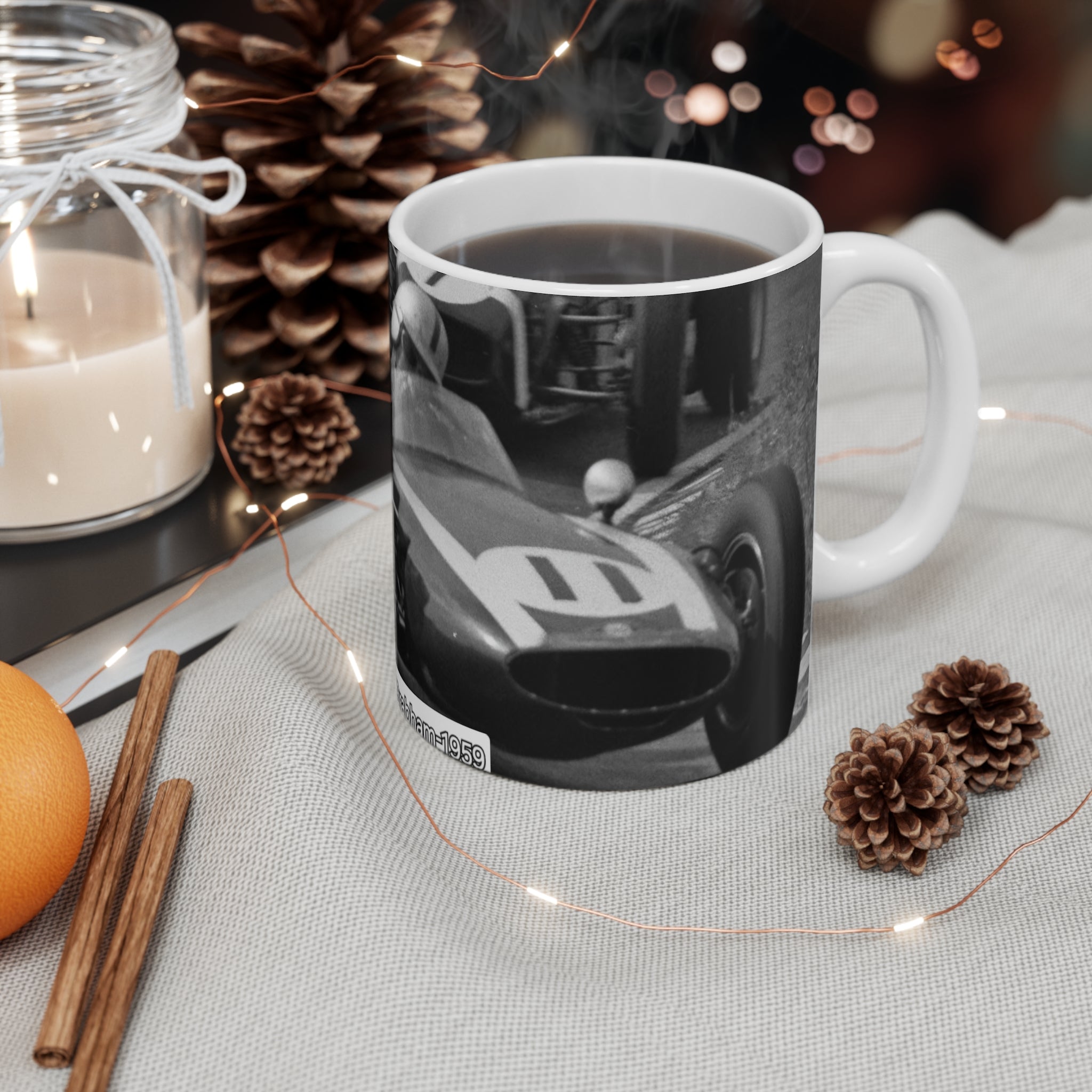 Racing Mug — 'The History of Speed' Vintage Race Car Coffee Cup