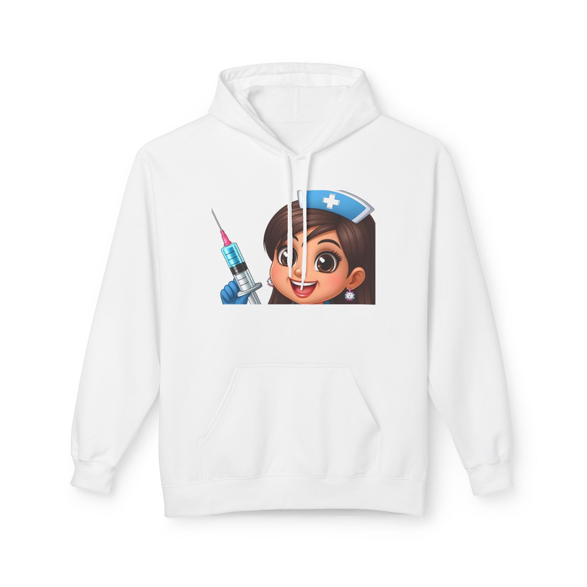 Nurse Emoji Hoodie — Cute Nurse with Syringe Graphic