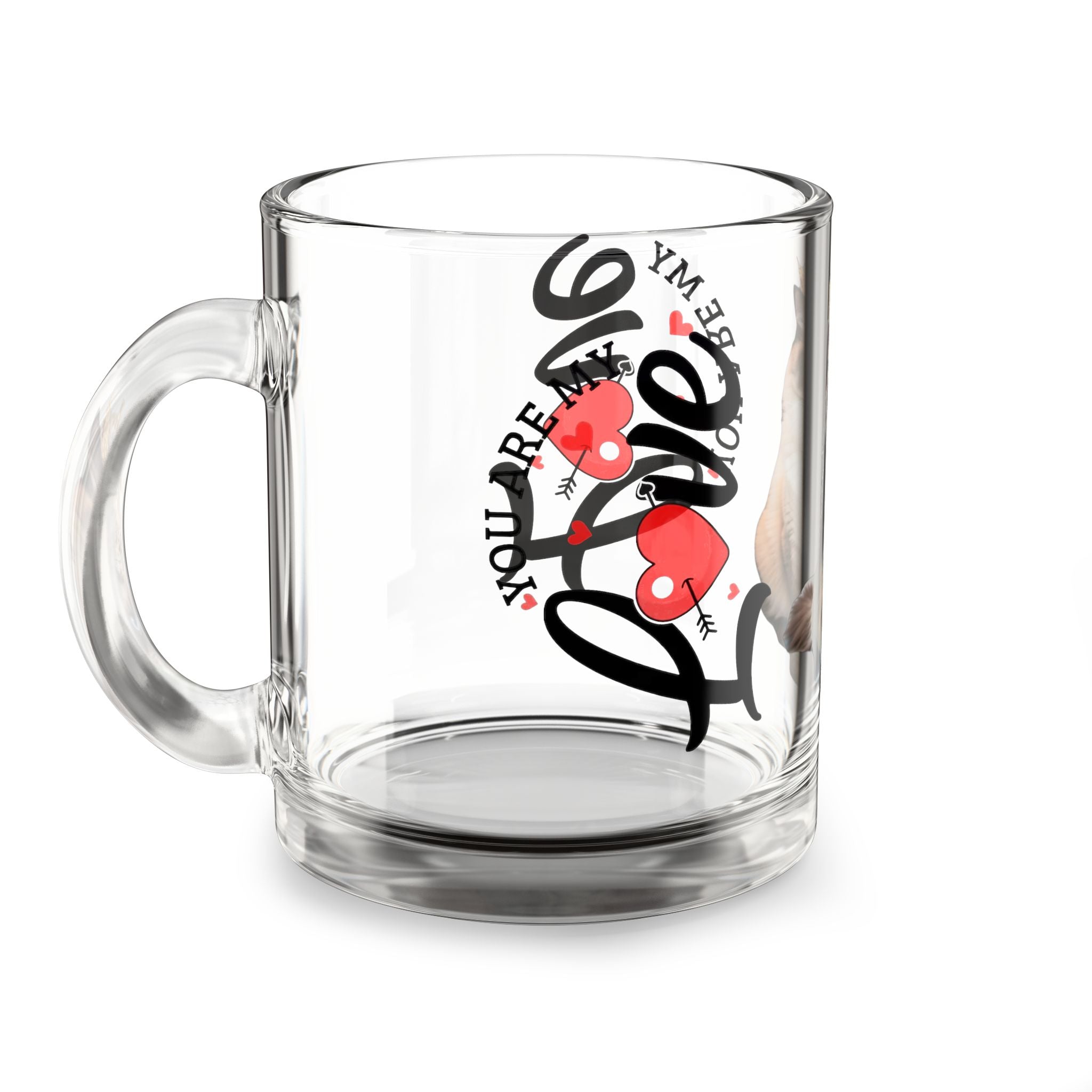 Glass Mug — Royal Cat 'Love' 10oz Clear Coffee Cup