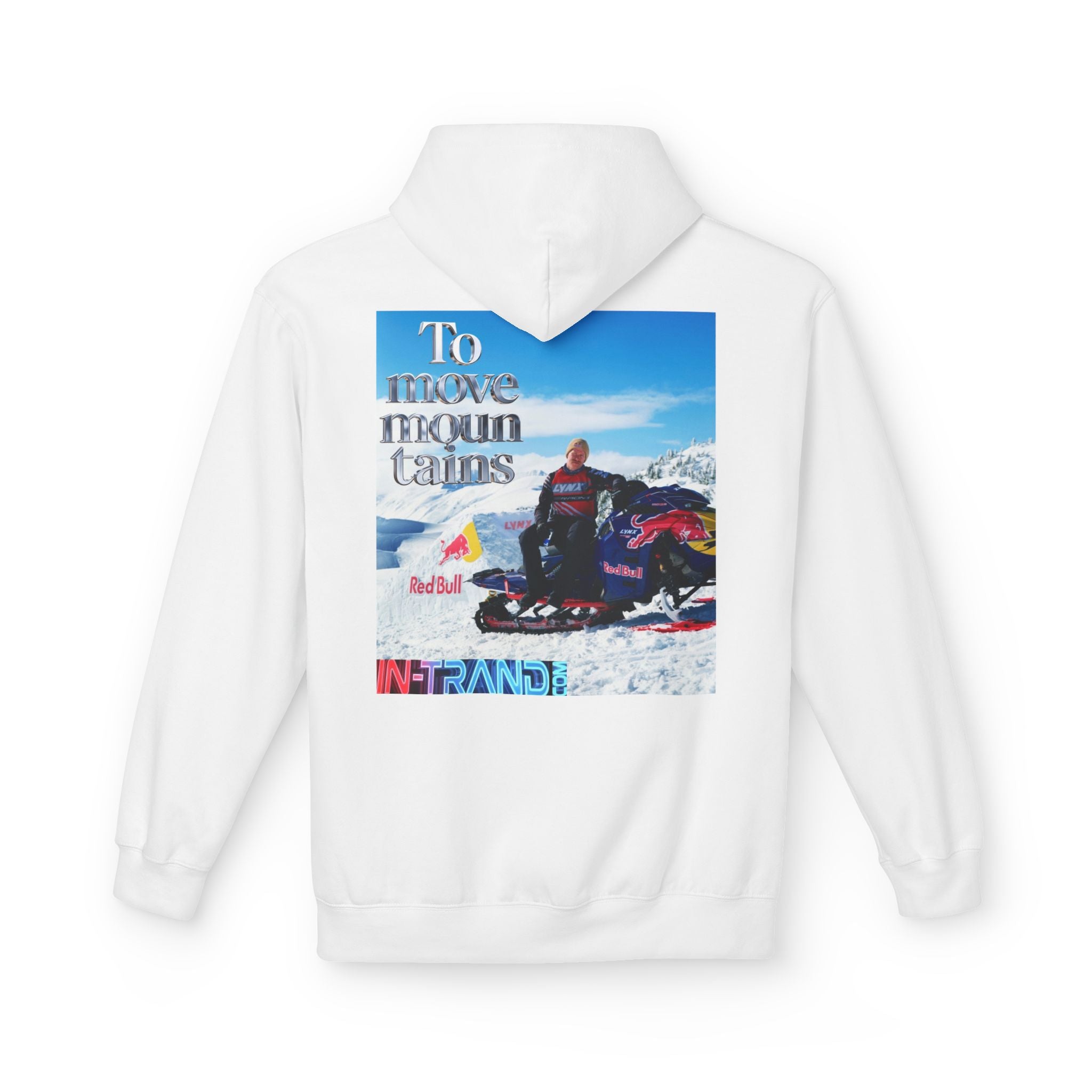 Snowmobile Hoodie — "To Move Mountains" Winter Adventure Pullover