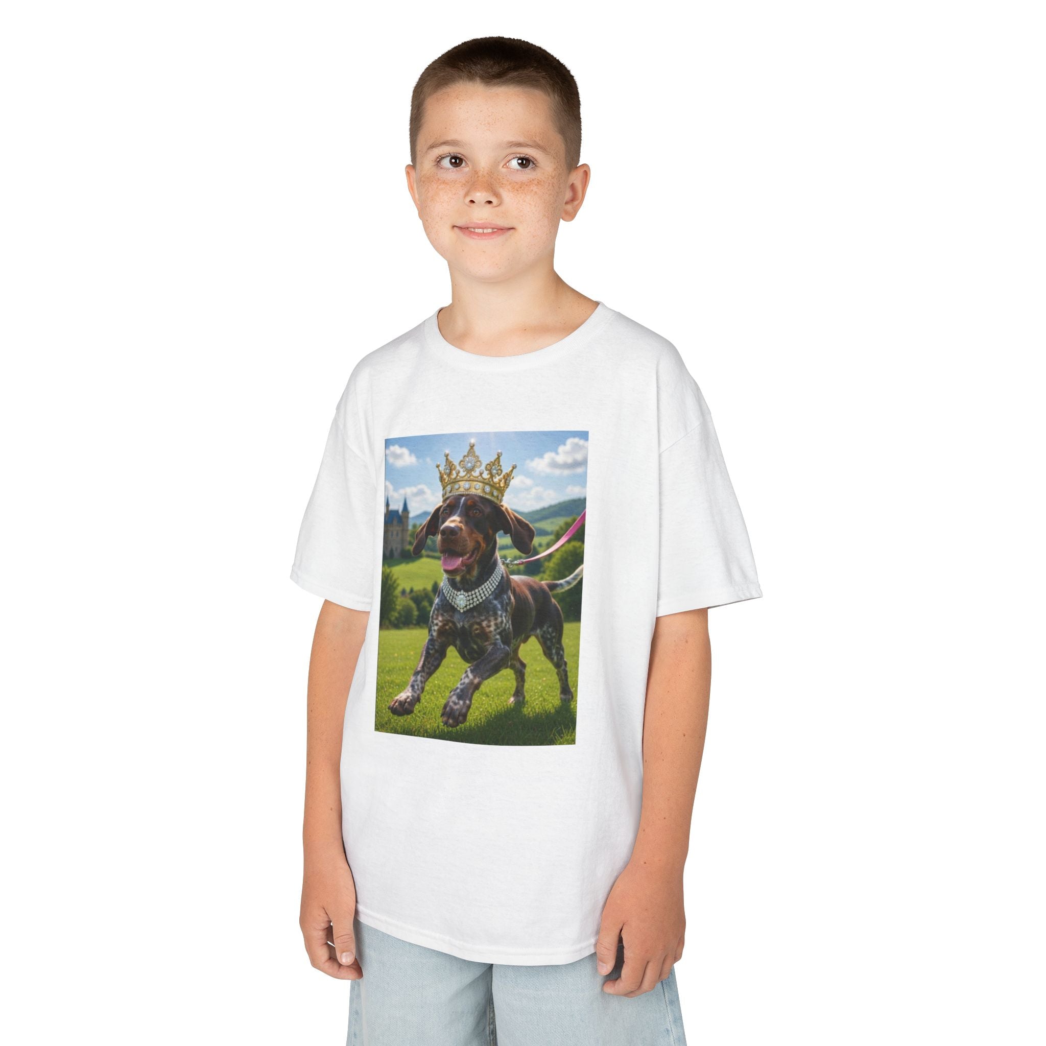 Kids T‑Shirt — Crowned Dachshund Puppy Graphic Tee