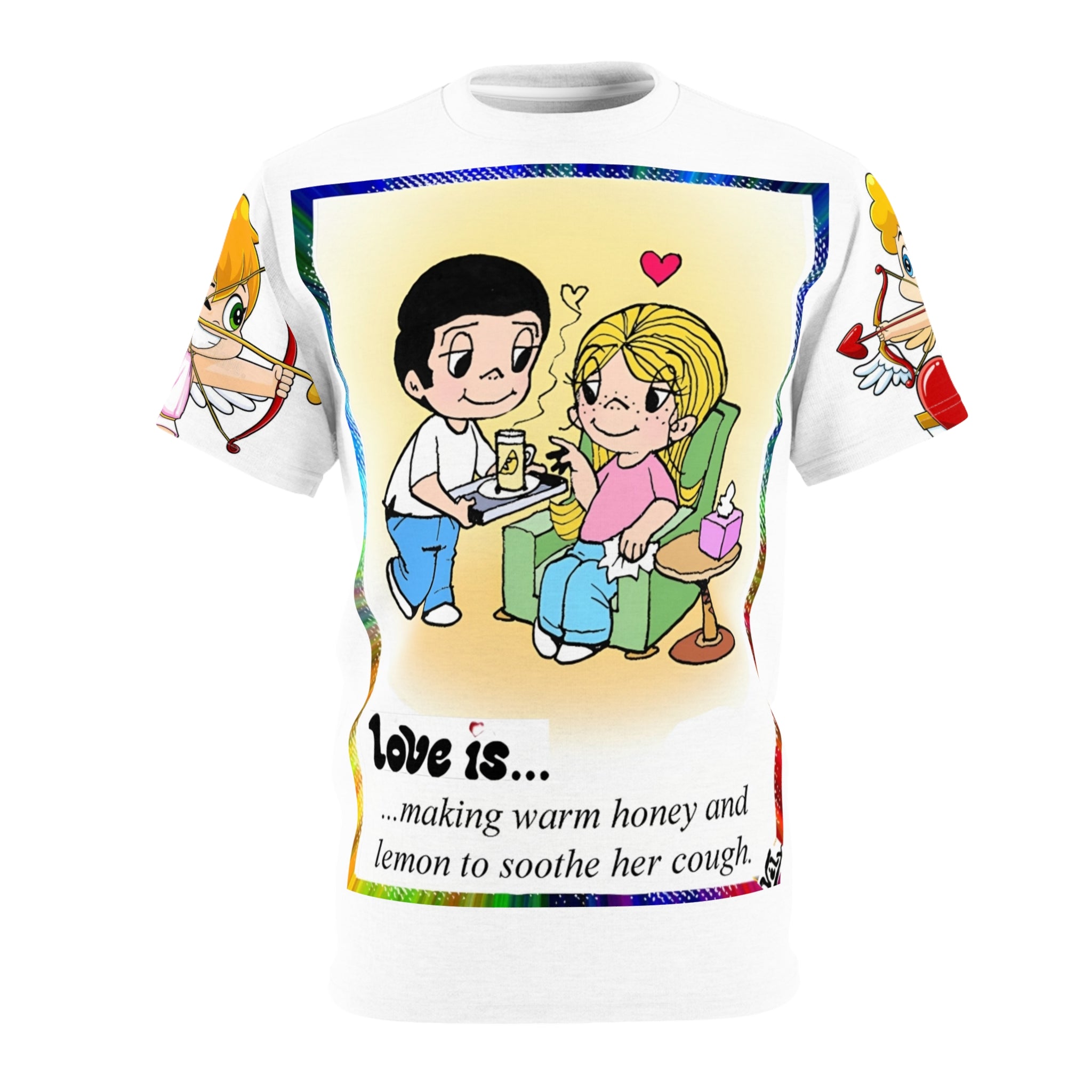 ブライトムードTシャツ - ハッピーバイブス オールオーバープリントTシャツ