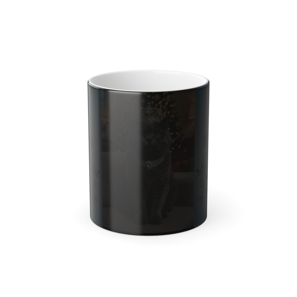 Color-Changing Mug — Royal Cat with Butterfly Accents (11oz)