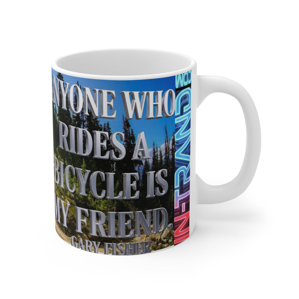 💎 Mountain Biking Mug — 'Anyone Who Rides a Bicycle Is My Friend' Outdoor Cycling Coffee Cup 💎