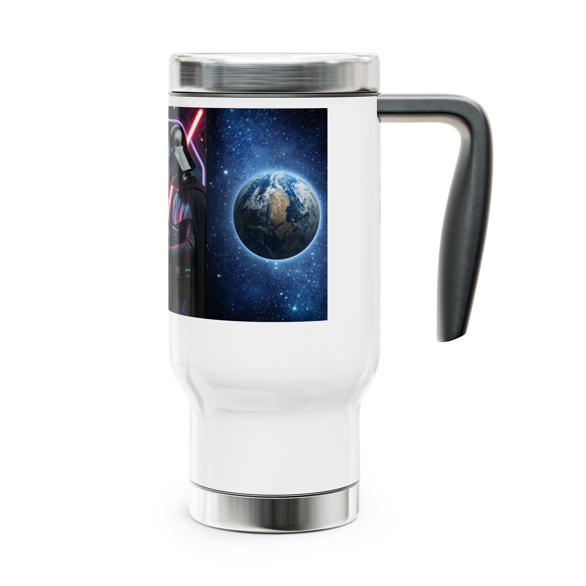 Face Swap Kids Photo Travel Mug — Personalized 14oz Stainless Steel Travel Mug with Handle — Funny Kids Face Gift