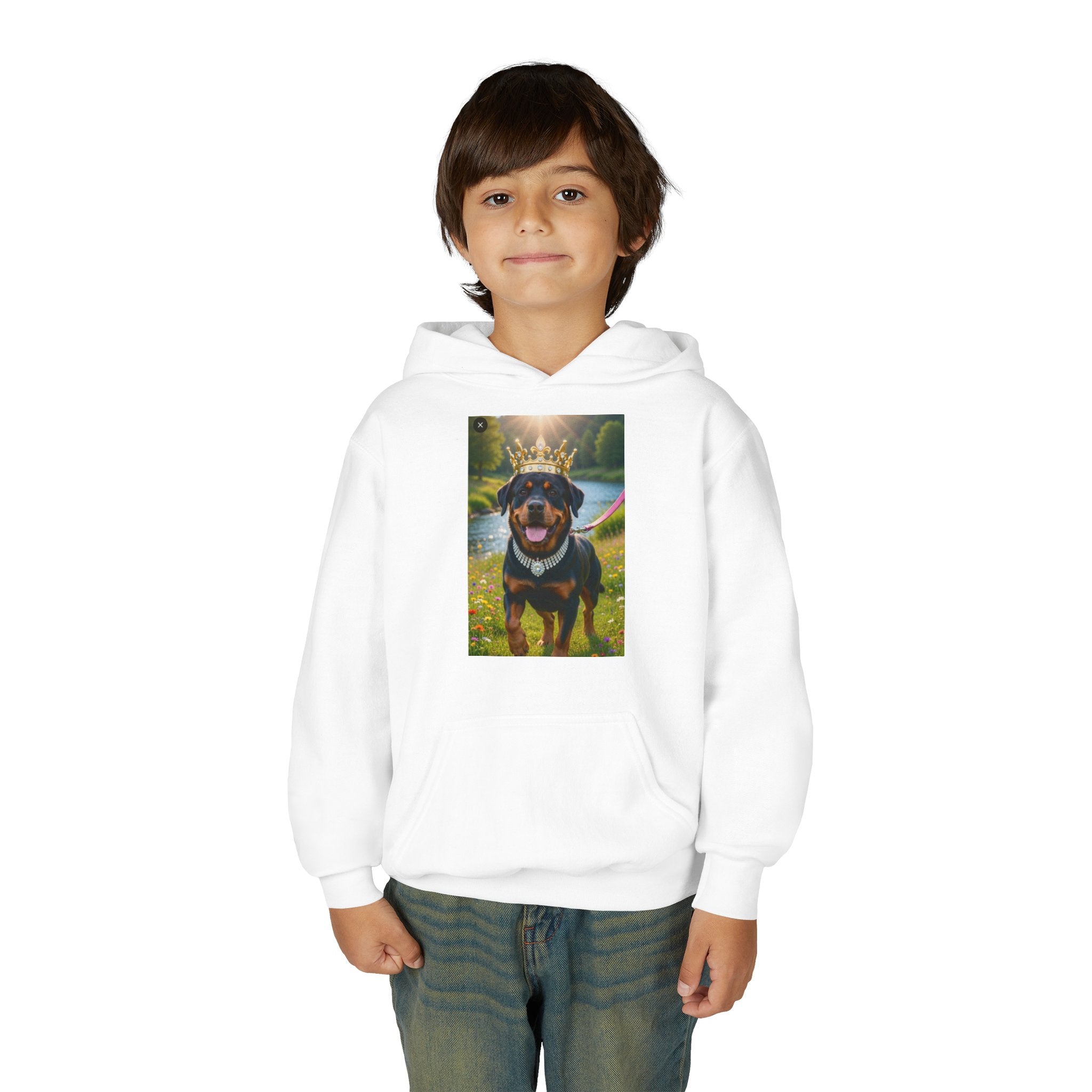 Youth Hoodie — Royal Crown Rottweiler Graphic Sweatshirt