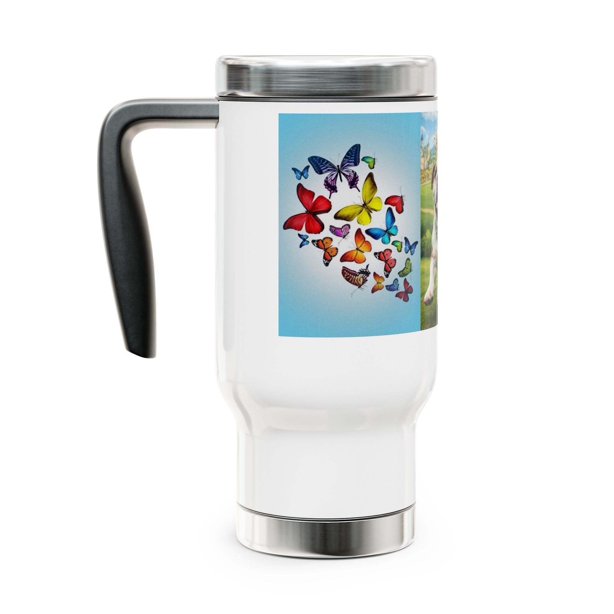 Bulldog & Butterflies Stainless Steel Travel Mug (14oz)