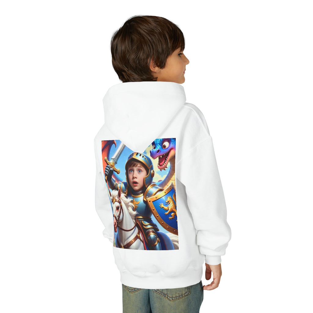 Youth Knight Hoodie — Kids Medieval Dragon Knight Graphic Sweatshirt