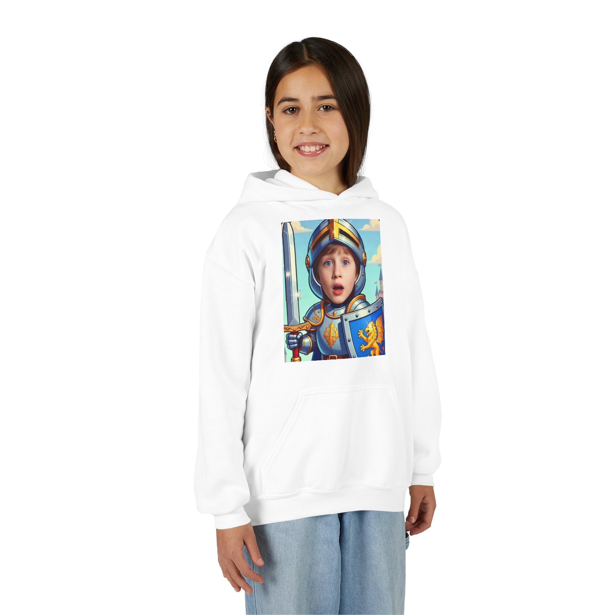 Kids Knight Hoodie — Personalized Young Armor Graphic Sweatshirt
