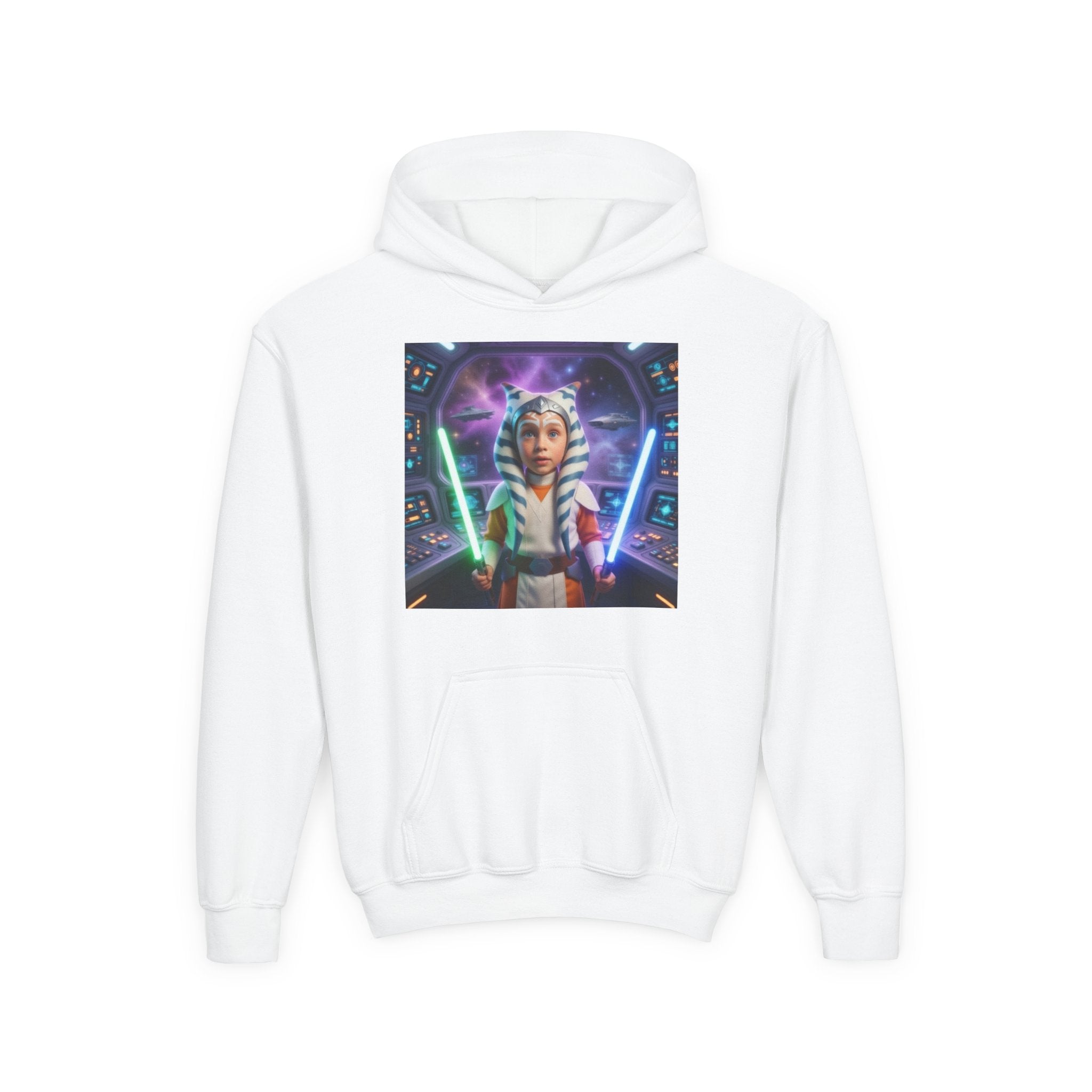 Youth Jedi Lightsaber Hoodie — Ahsoka-Inspired Star Wars Kid’s Sweatshirt
