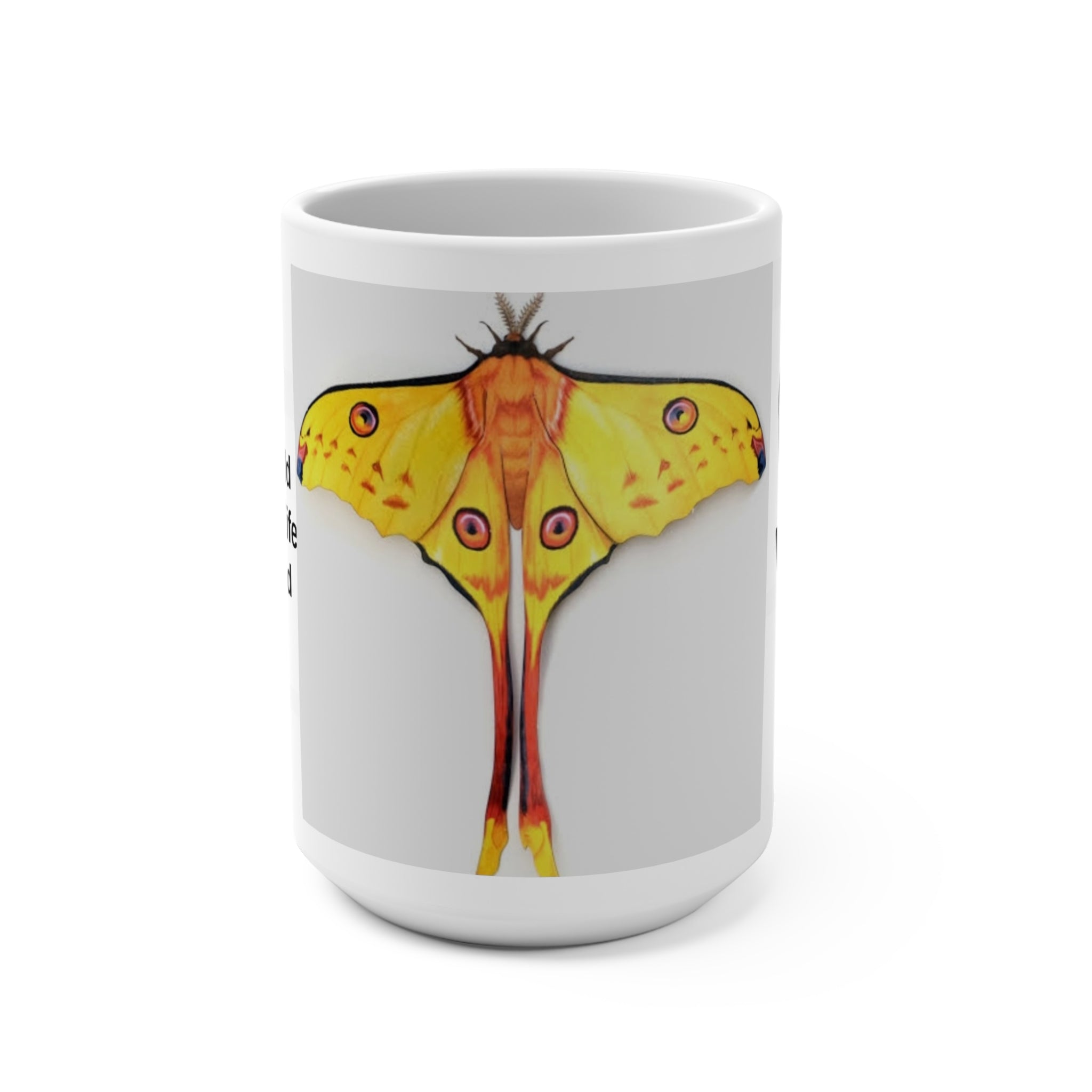 MUG NATURE WWF Yellow Luna Moth 15oz Conservation Coffee Mug