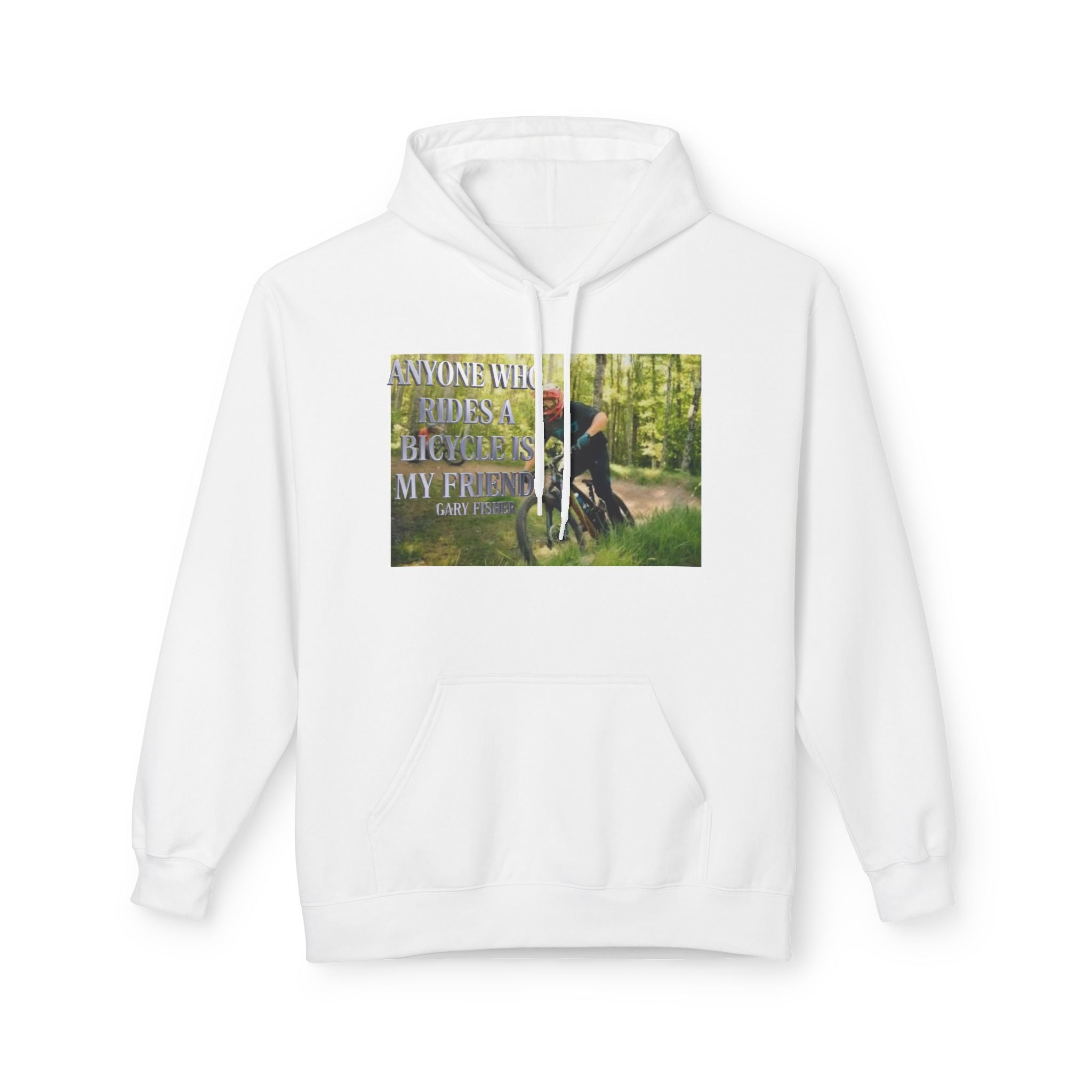 Mountain Biking Hoodie — Forest Trail Cyclist Photo Sweatshirt