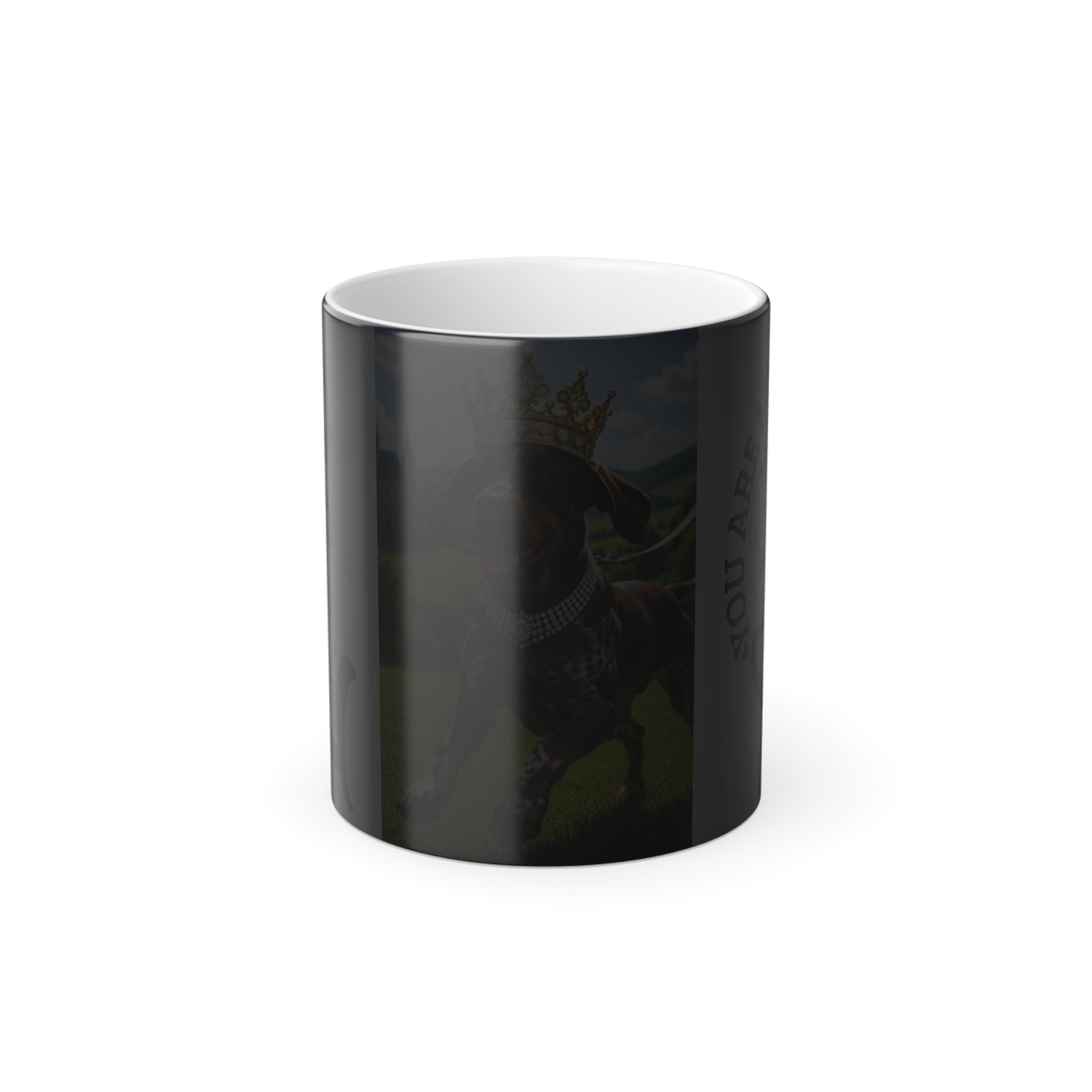 Color Morphing Mug — "You Are My Human" Dachshund Crowned King Design, 11oz