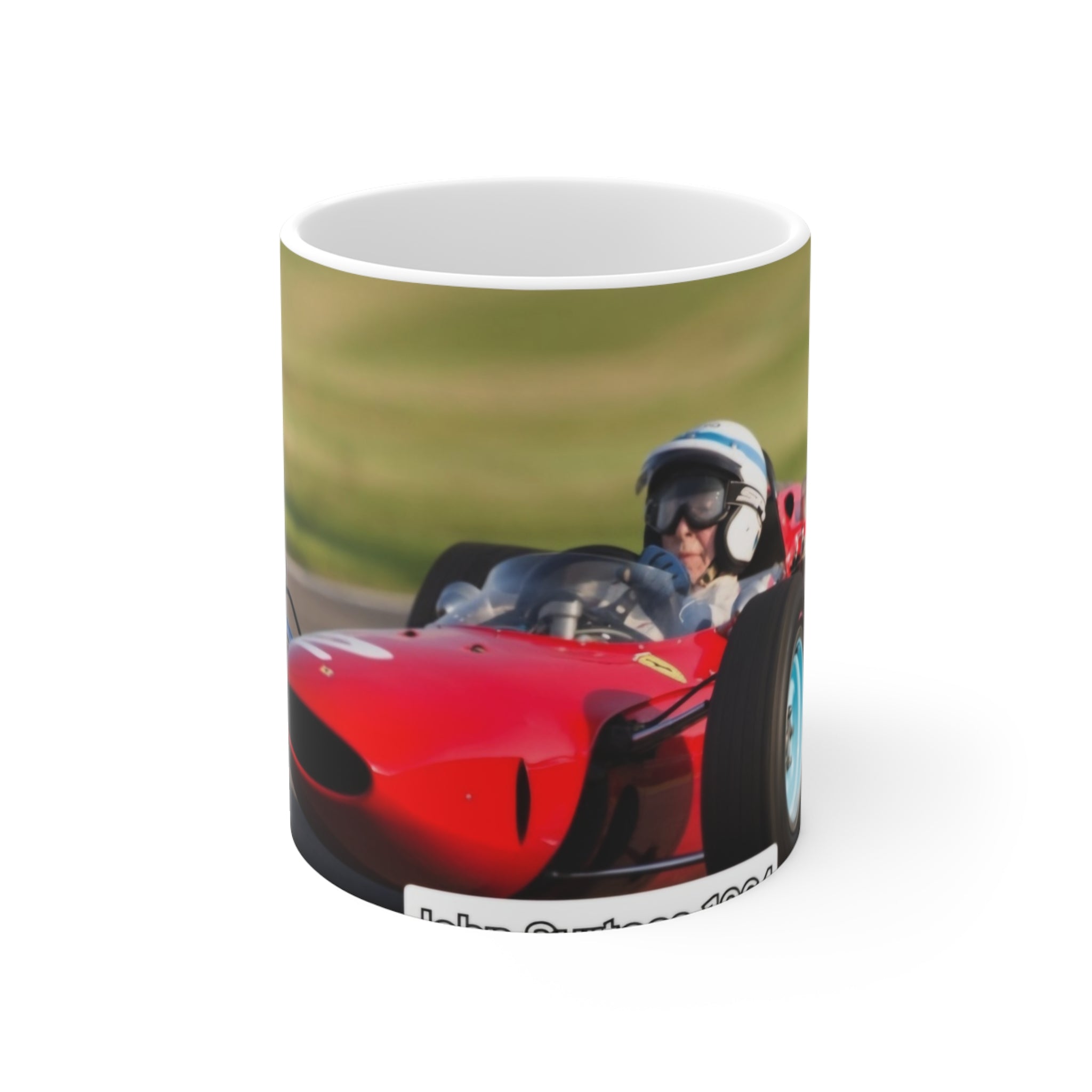 Racing History of Speed Mug — Vintage Red Racecar 11oz Coffee Cup