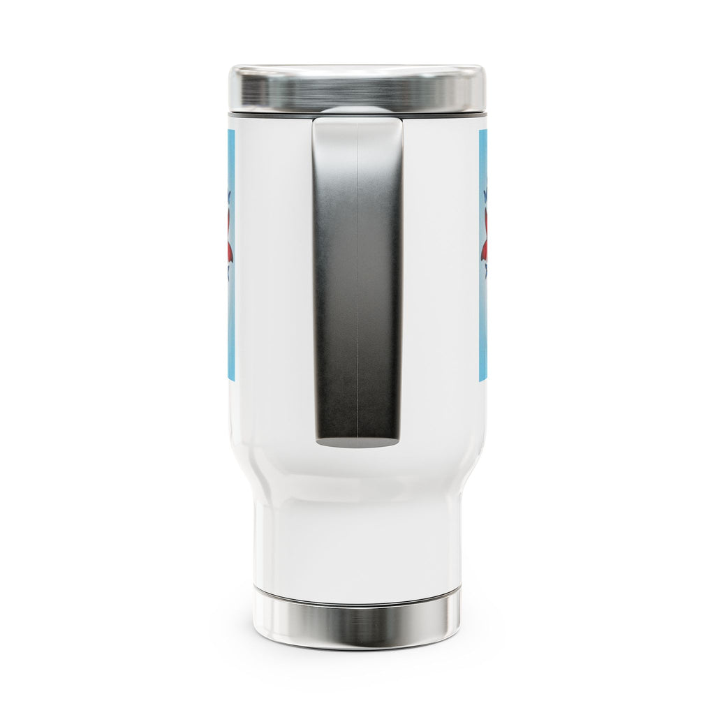 Beagle & Butterflies 14oz Stainless Steel Travel Mug with Handle
