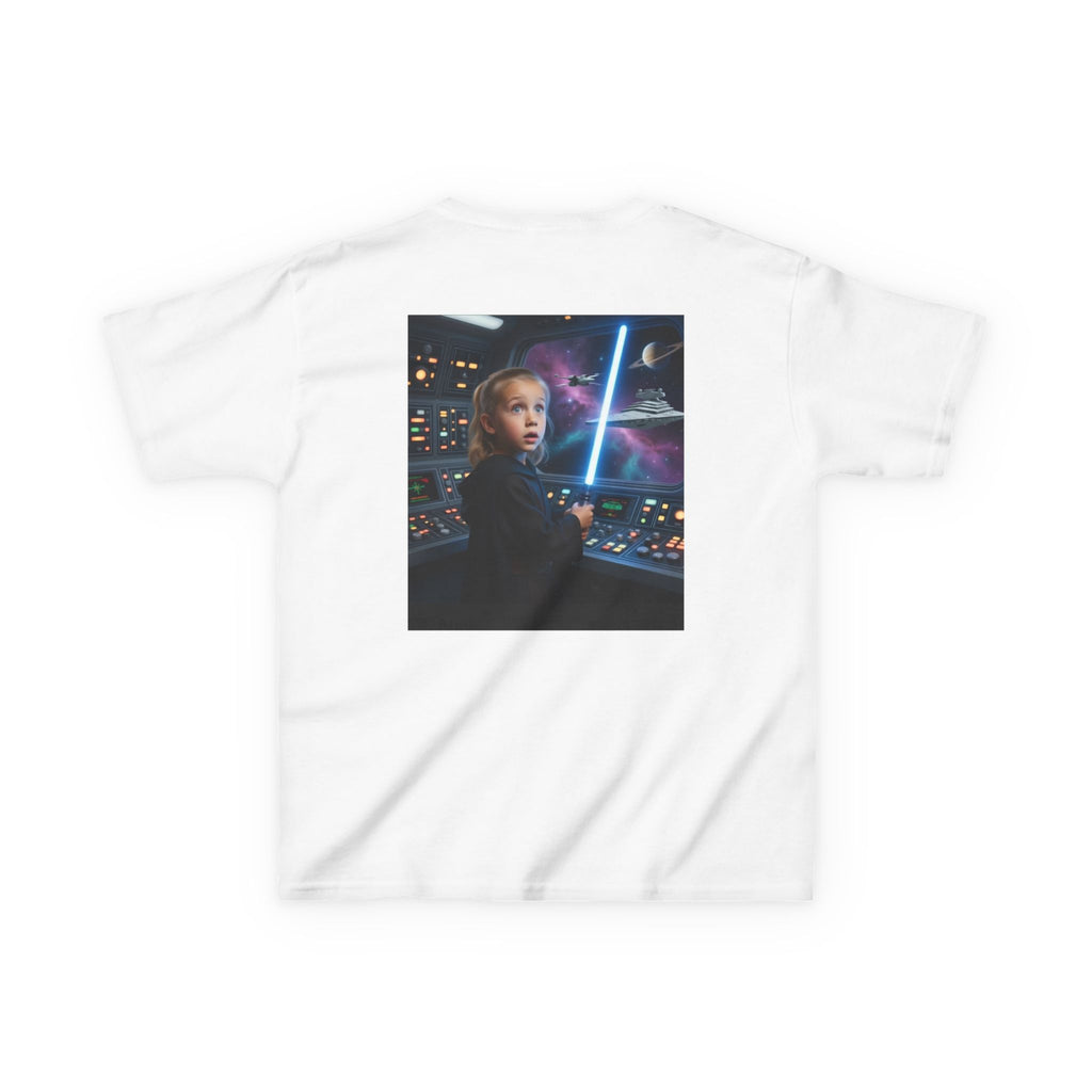 Kids Lightsaber Space Adventure Tee — Jedi Girl Sci‑Fi Graphic Shirt