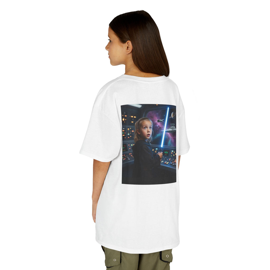 Kids Lightsaber Space Adventure Tee — Jedi Girl Sci‑Fi Graphic Shirt