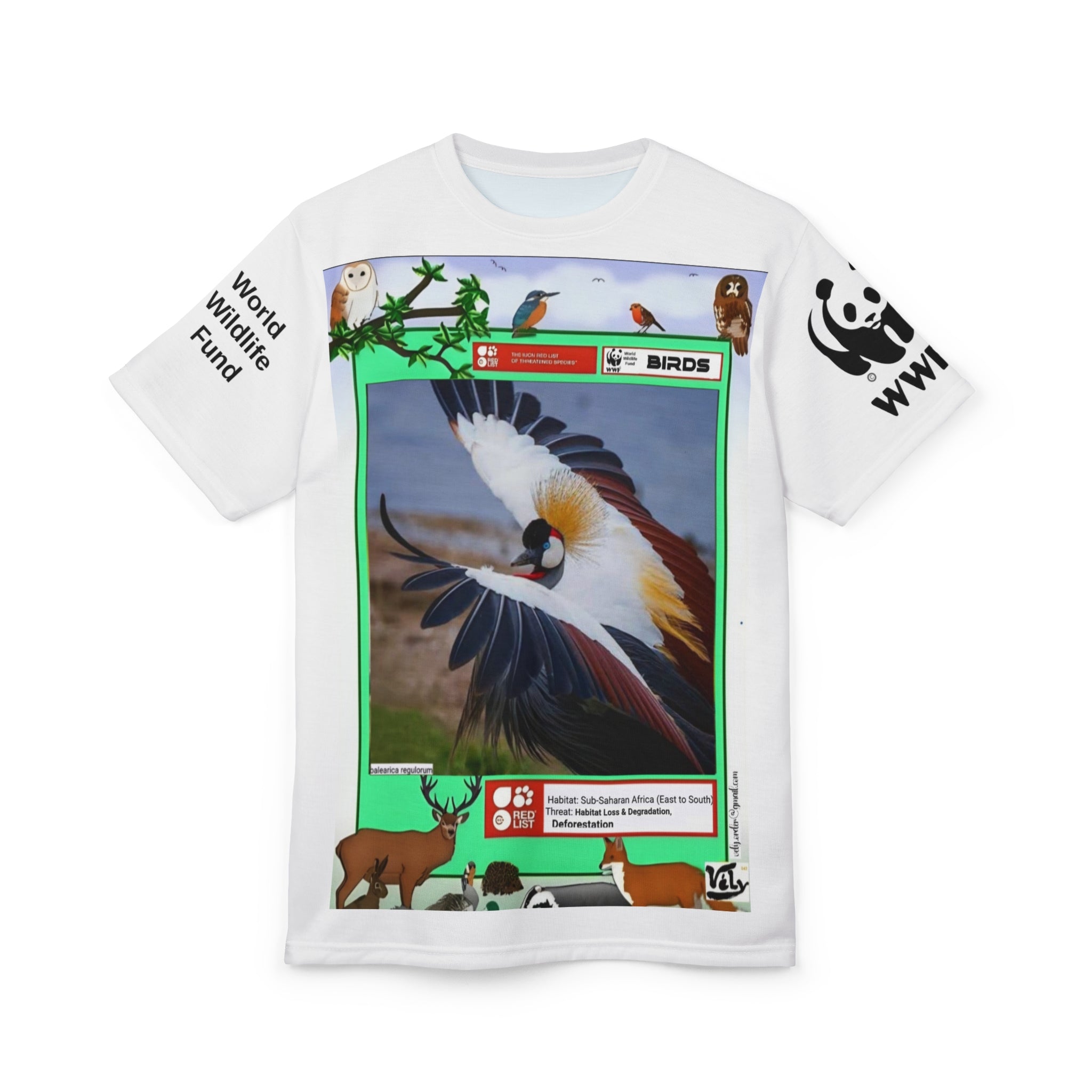Bird Conservation Graphic Tee — WWF 'Birds' Print Cut & Sew Shirt
