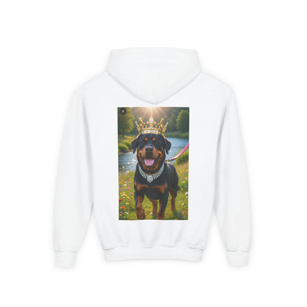 Youth Hoodie — Royal Crown Rottweiler Graphic Sweatshirt
