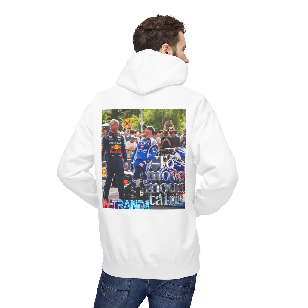 Hoodie — Racing Team Photo Hoodie with 'To Move Is To Live' Graphic