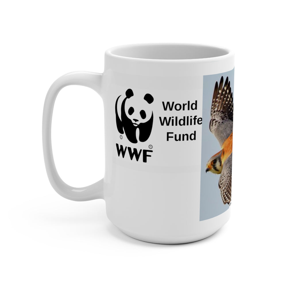 MUG NATURE WWF American Kestrel Conservation Mug — 15oz Wildlife Fund Coffee Cup