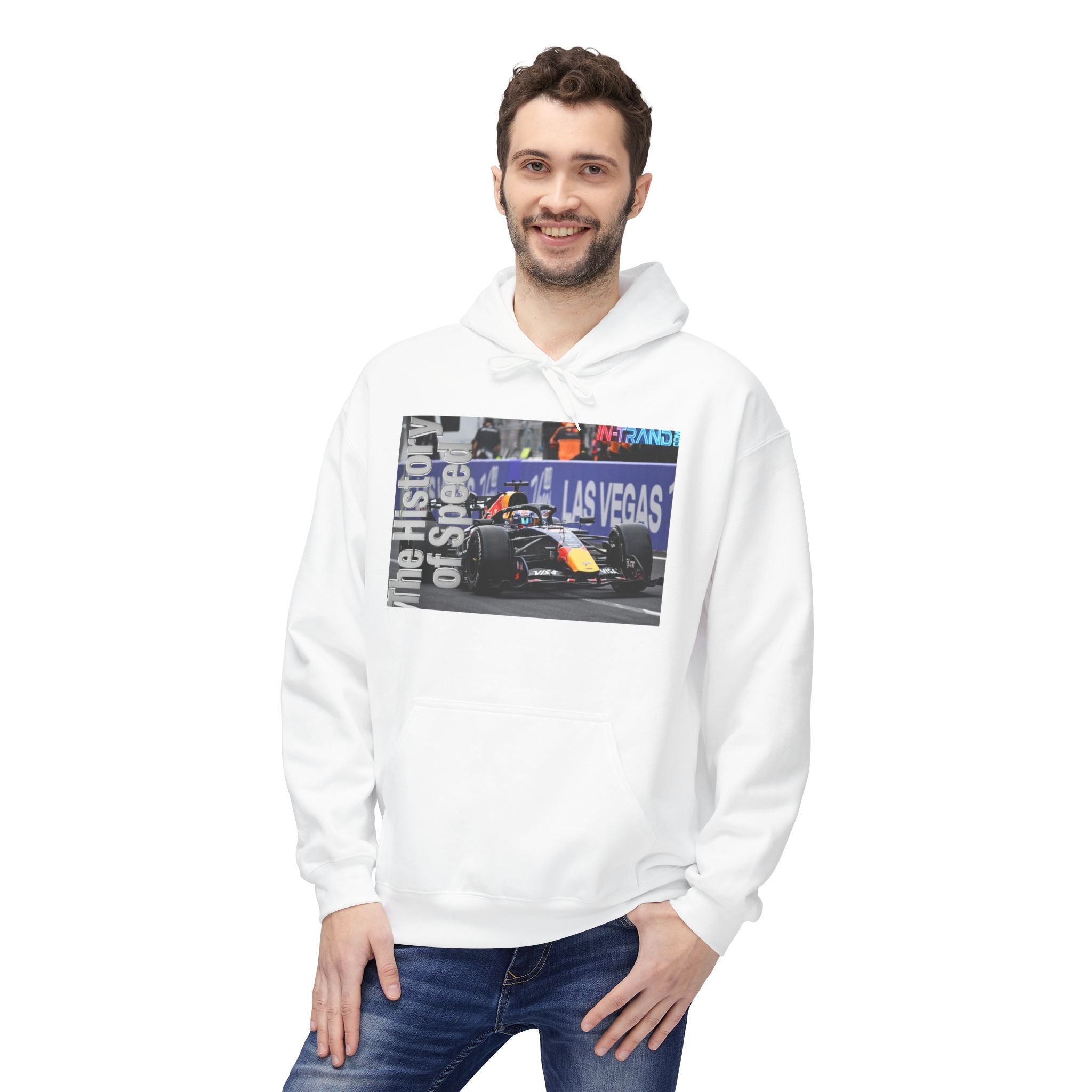 The History of Speed Hoodie — Racing Car Las Vegas Graphic Hoodie