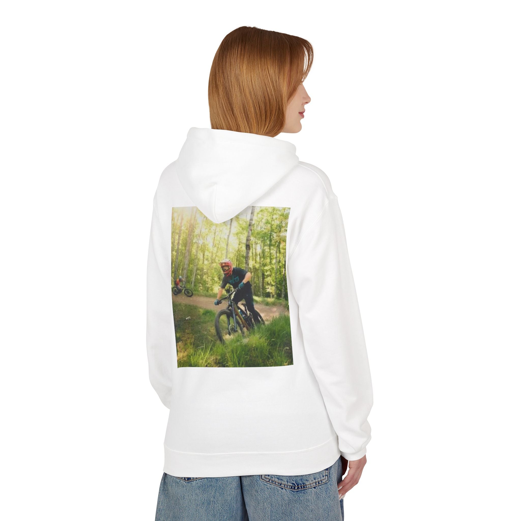 Mountain Biking Hoodie — Forest Trail MTB Photo Sweatshirt