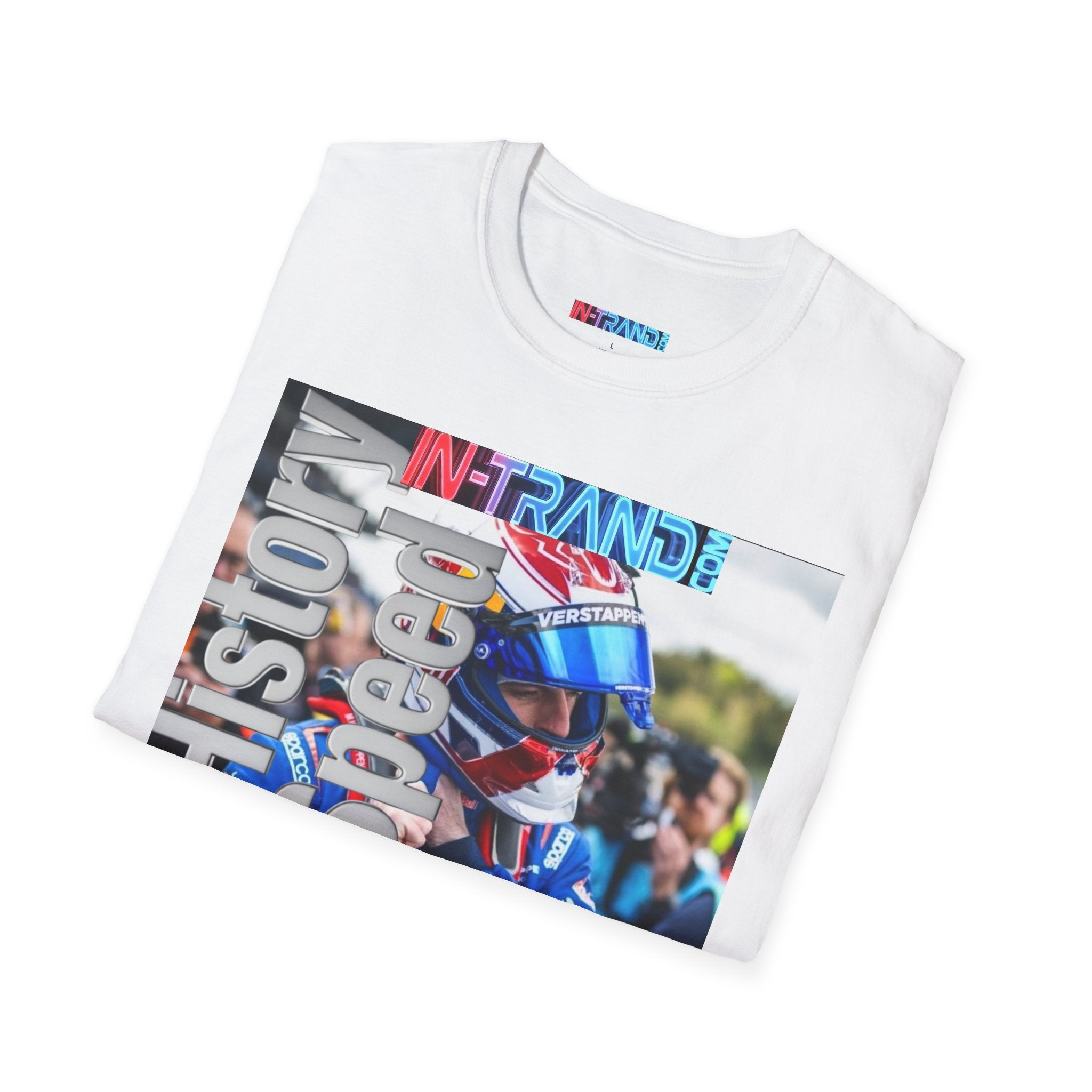 Racing Driver Photo Tee — "The History of Speed" Graphic T-Shirt
