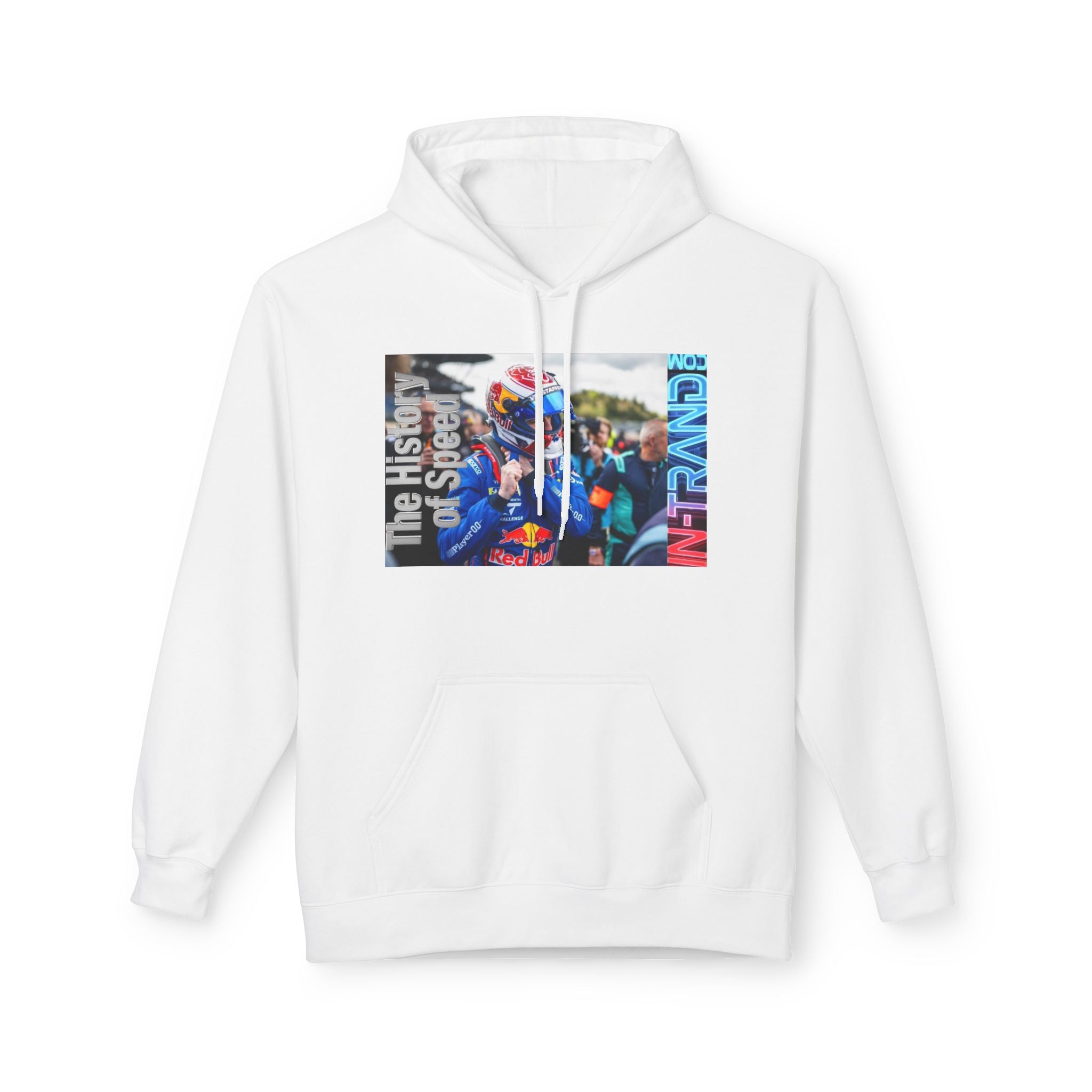 Racing Driver Hoodie — 'The History of Speed' Red Bull Helmet Print