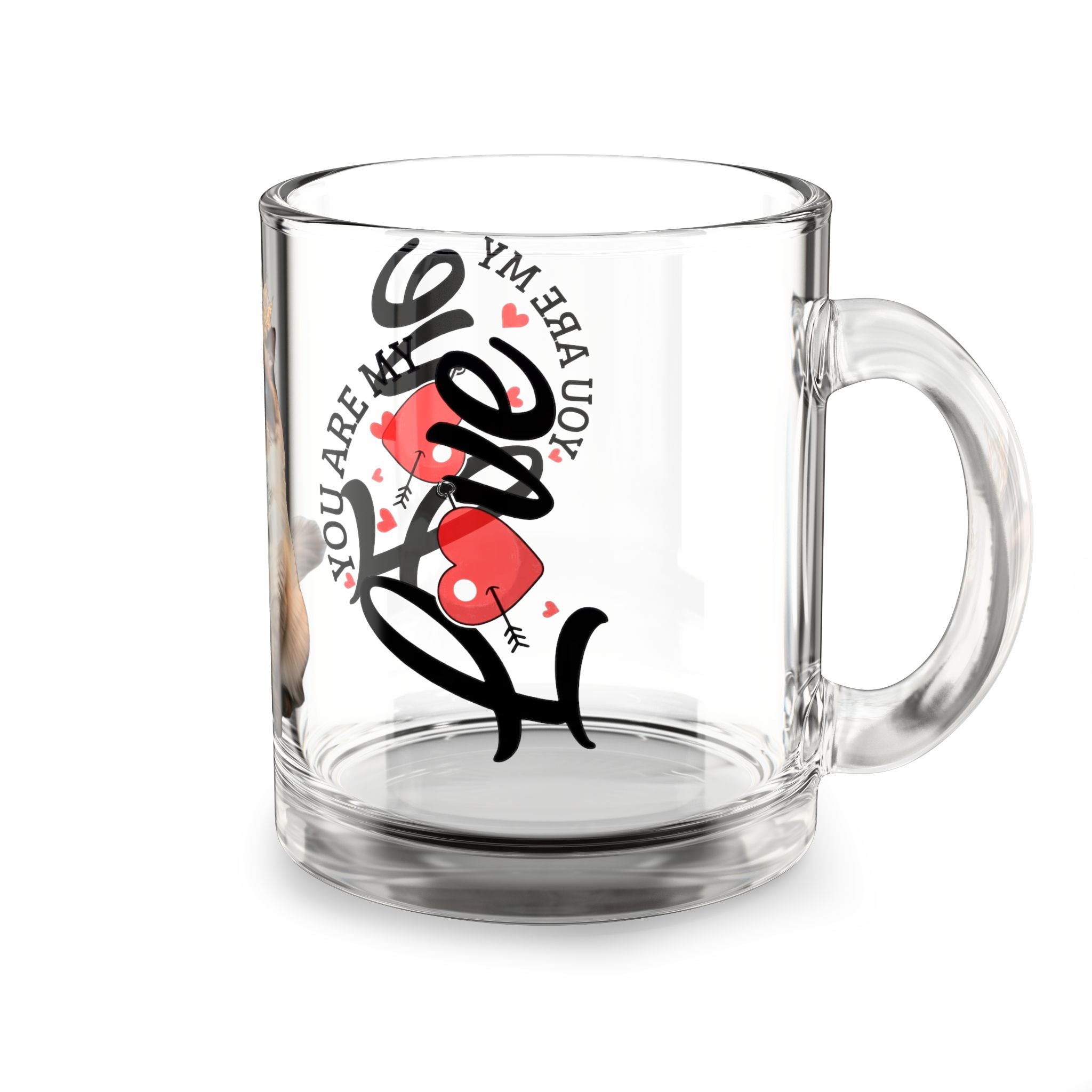 Glass Mug — Royal Cat 'Love' 10oz Clear Coffee Cup