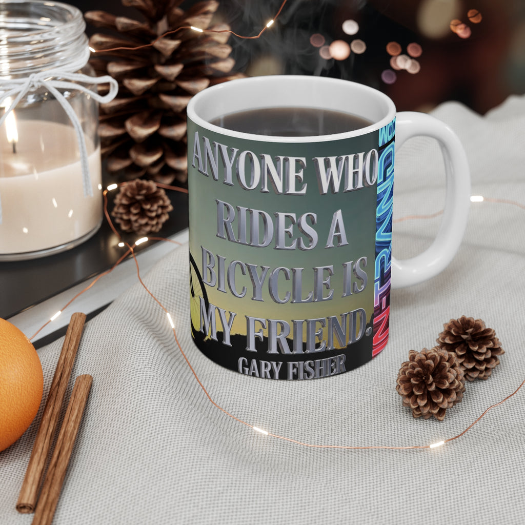 💎 Bike Lover Mug — 'Anyone Who Rides a Bicycle Has My Respect' Inspirational Cycling Cup 💎