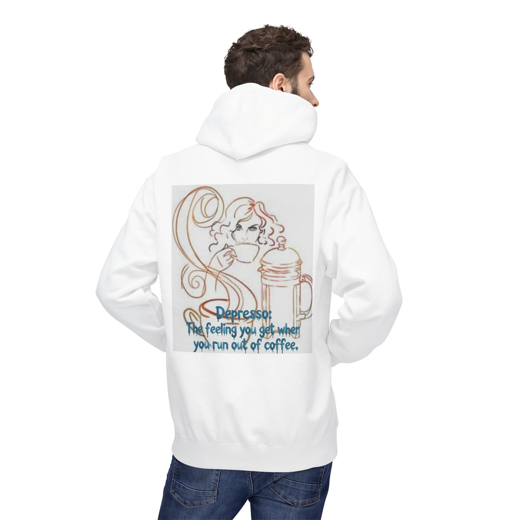 Coffee Lover Hoodie — "Depresso: The feeling you get when you run out of coffee"