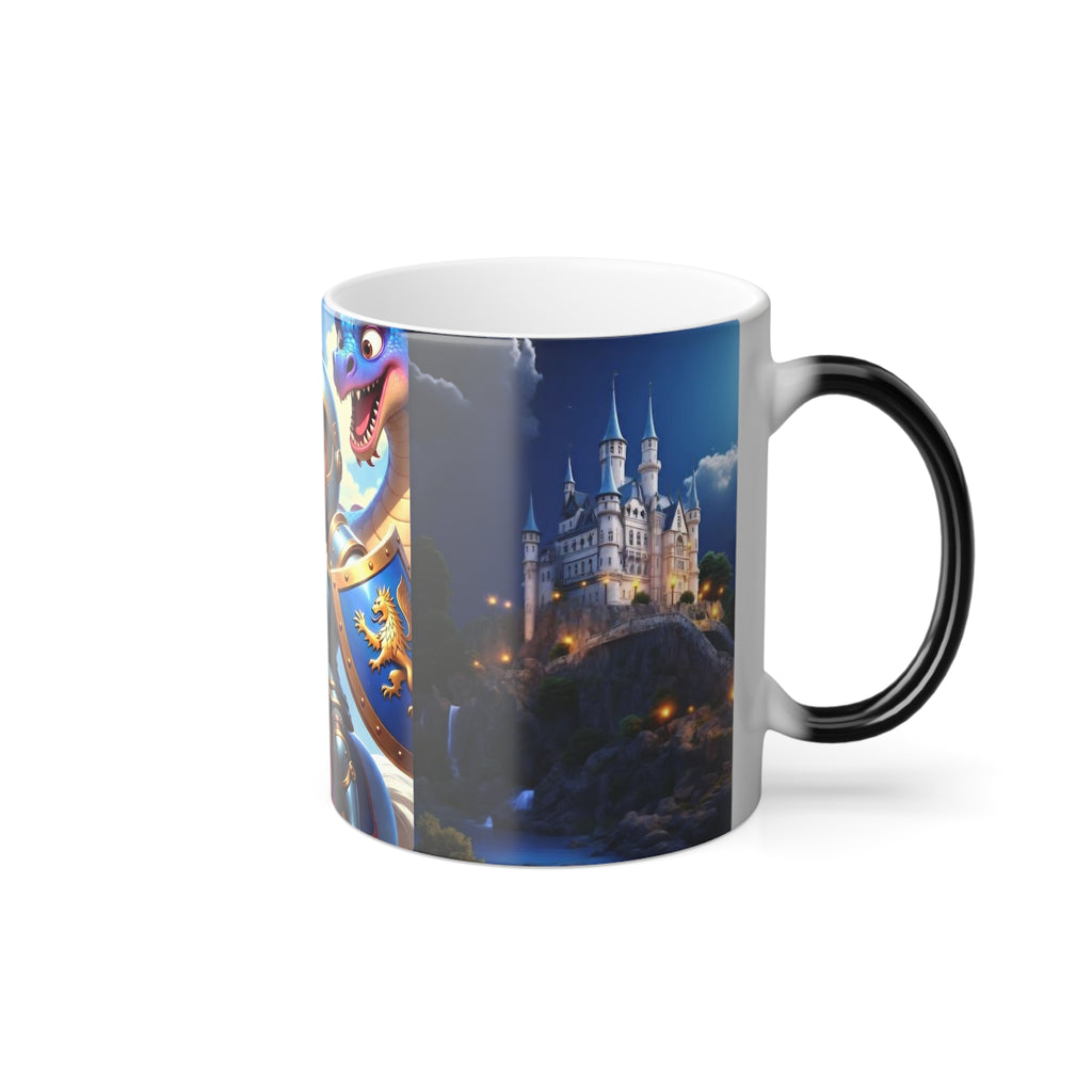 Color-Changing Kids' Knight Adventure Mug — 11oz Magic Morphing Mug with Dragon & Castle