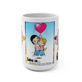 Love Is... 15oz Valentine’s Day Mug — Cute Cupid Couple Ceramic Coffee Cup