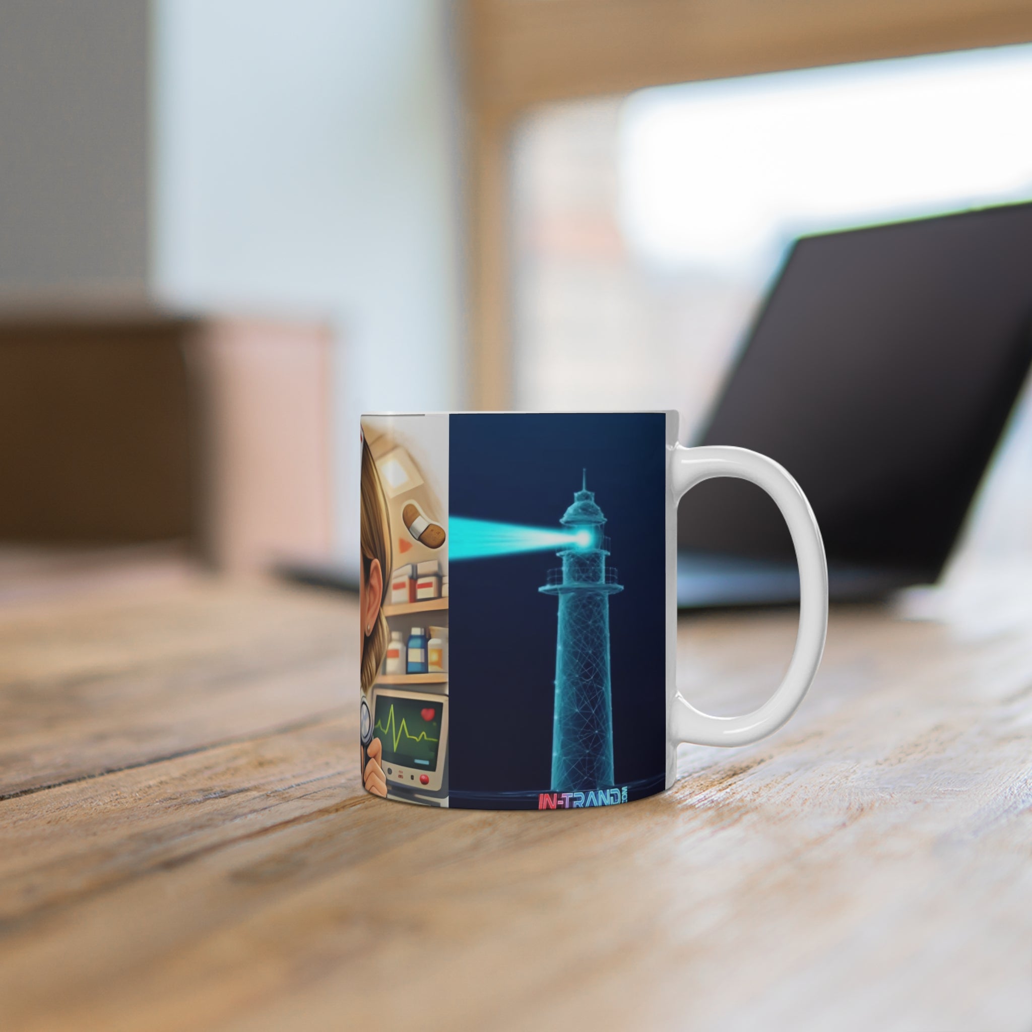 Nurse Cartoon Character Coffee Mug — Cute Medical Team Gift 11oz