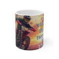 Motocross Rider Mug — Dirt Bike Sunset Coffee Cup with Rider Graphic