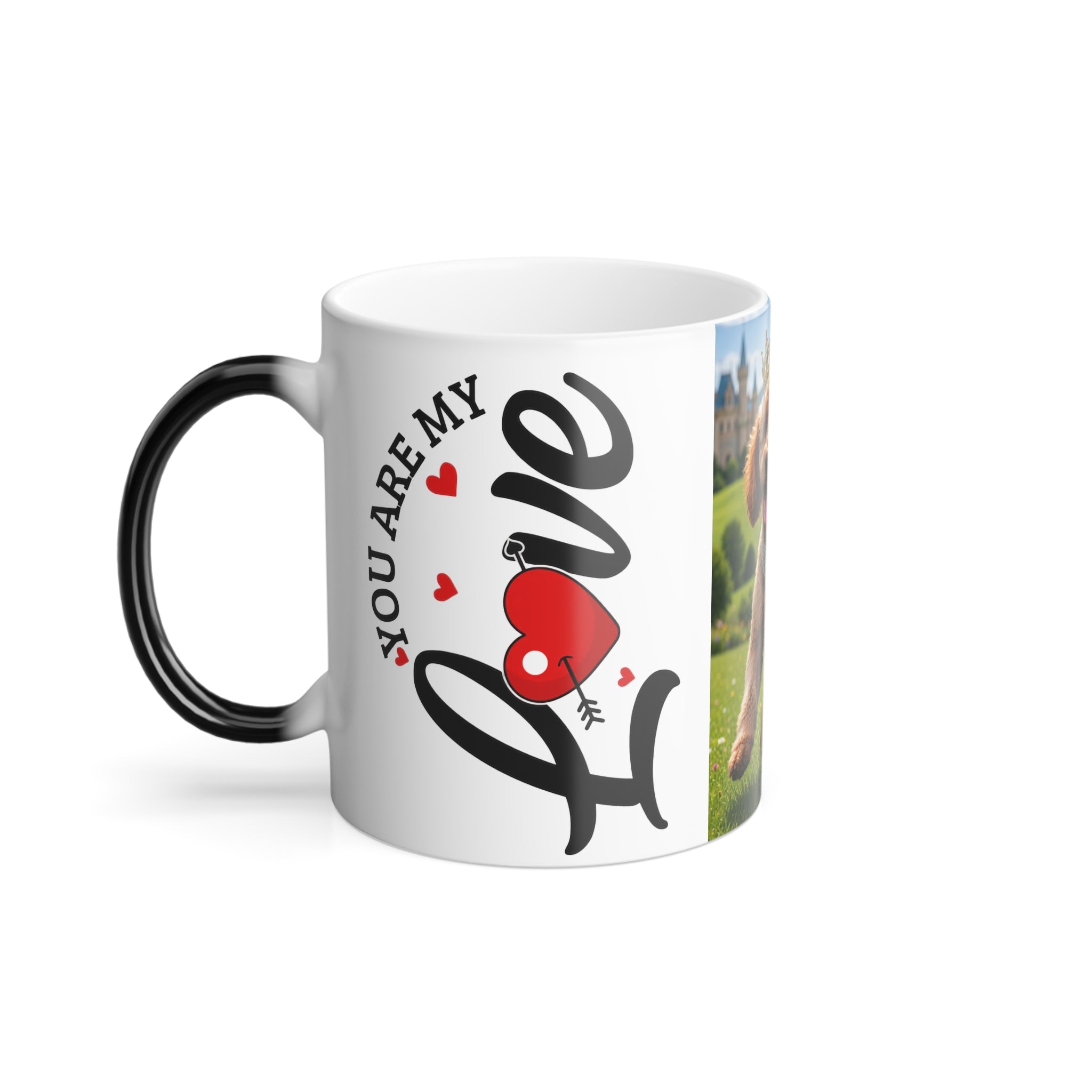 Color-Changing Mug – 'You Are My Queen' Puppy Crown Photo Mug, 11 oz