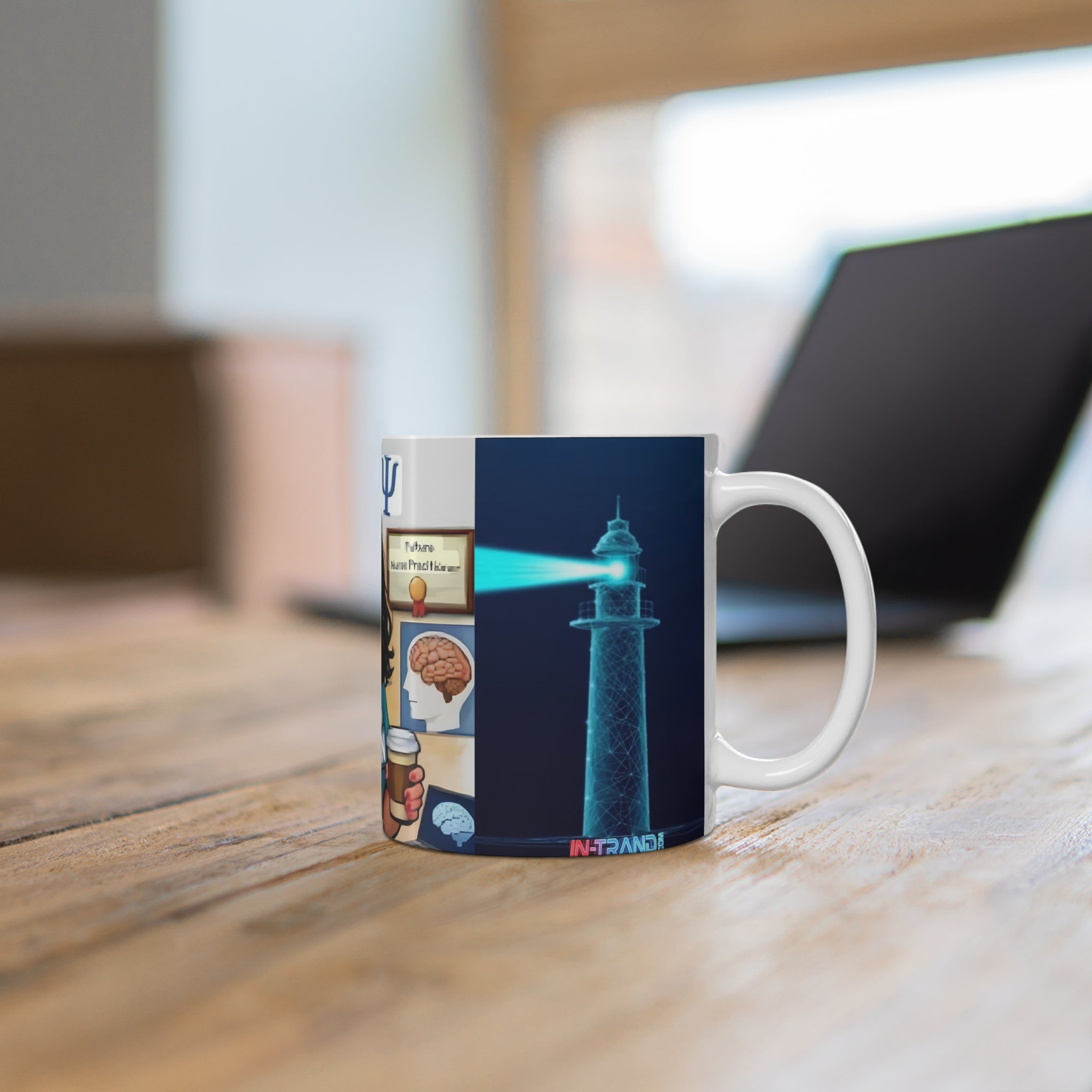Nurse RN Caricature Ceramic Mug — Personalized Medical Humor Coffee Cup