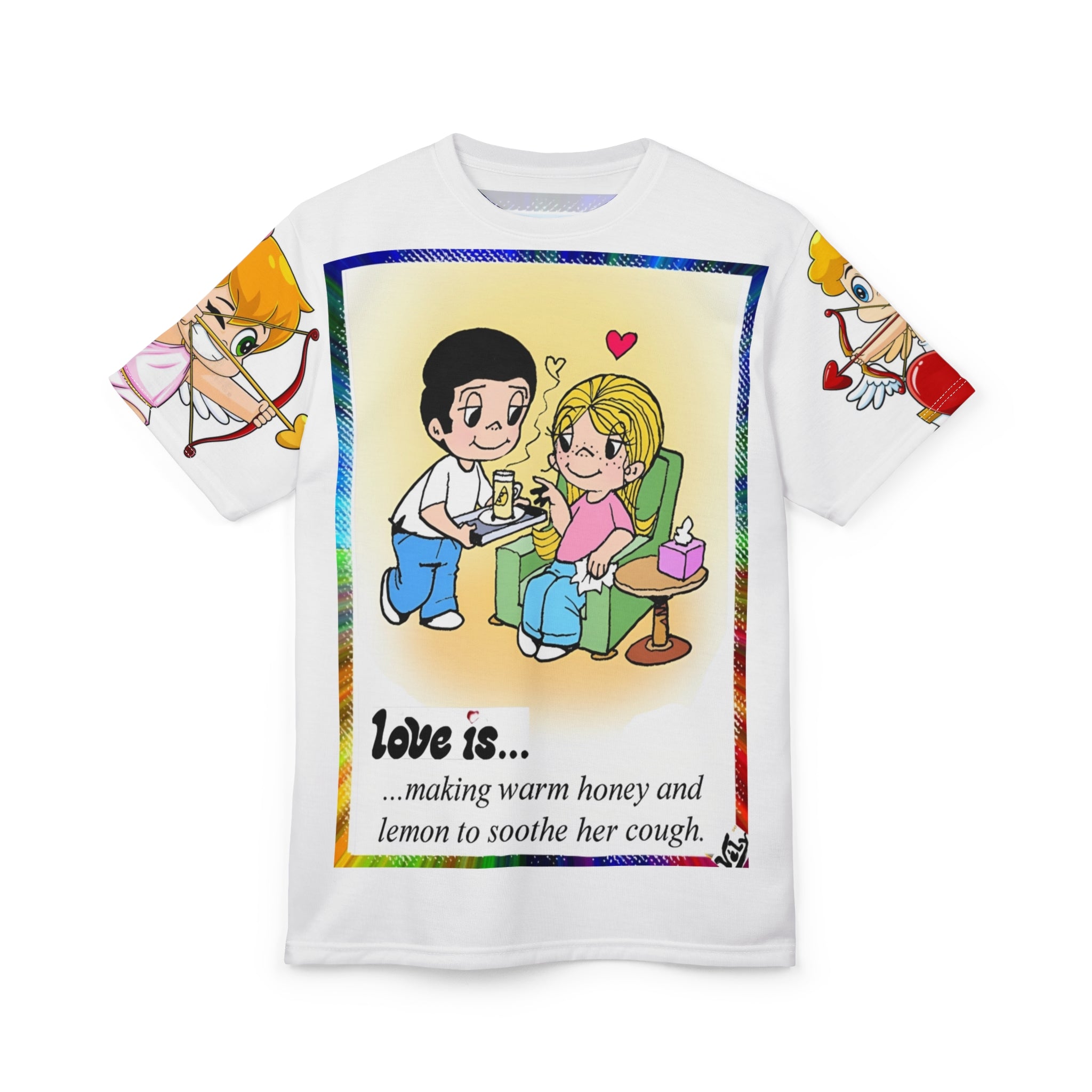 ブライトムードTシャツ - ハッピーバイブス オールオーバープリントTシャツ