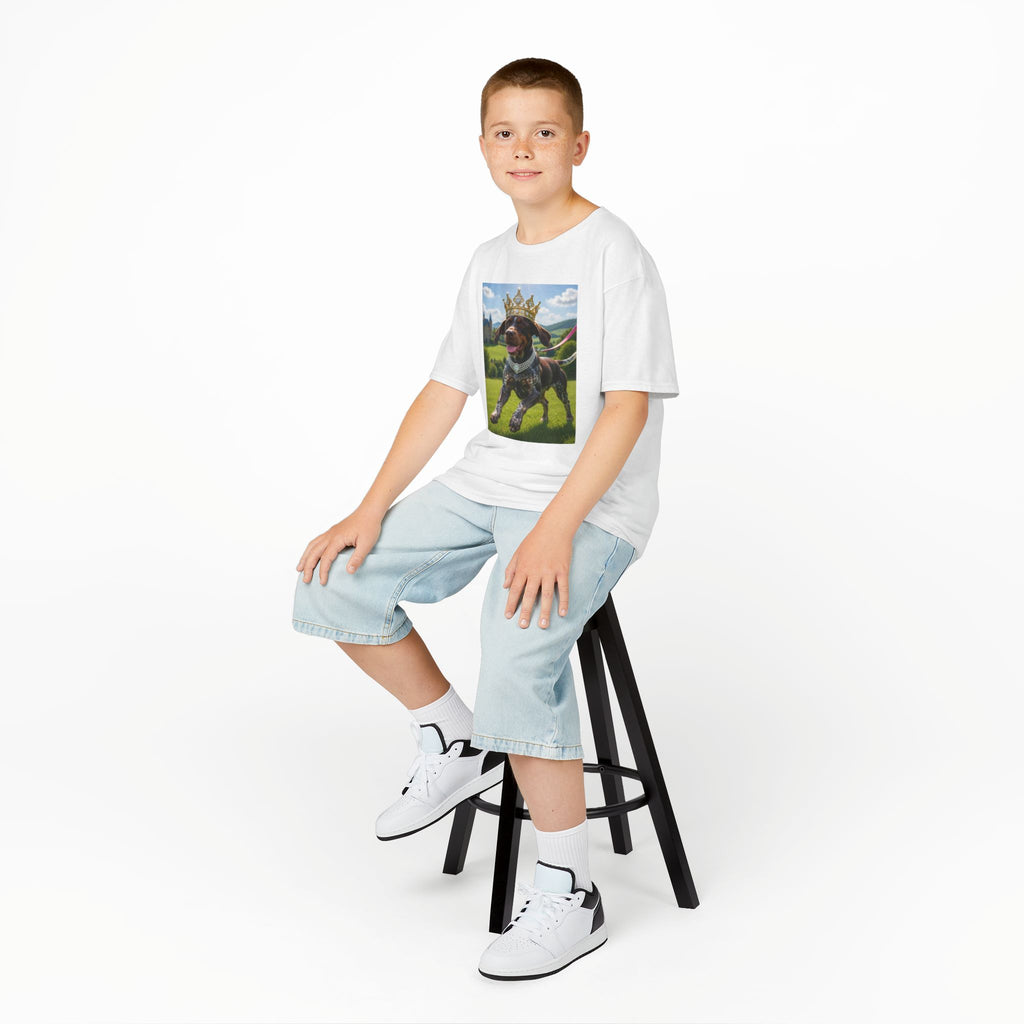 Kids T‑Shirt — Crowned Dachshund Puppy Graphic Tee