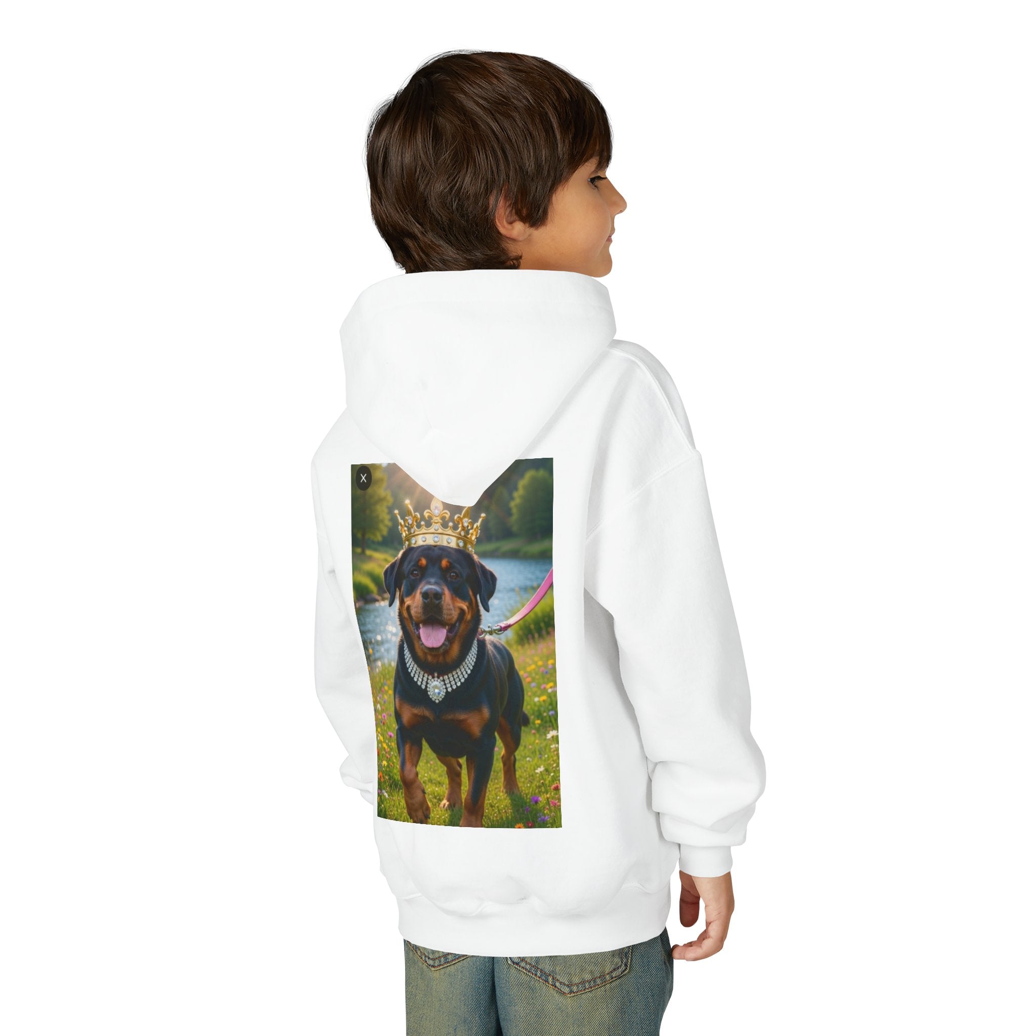 Youth Hoodie — Royal Crown Rottweiler Graphic Sweatshirt