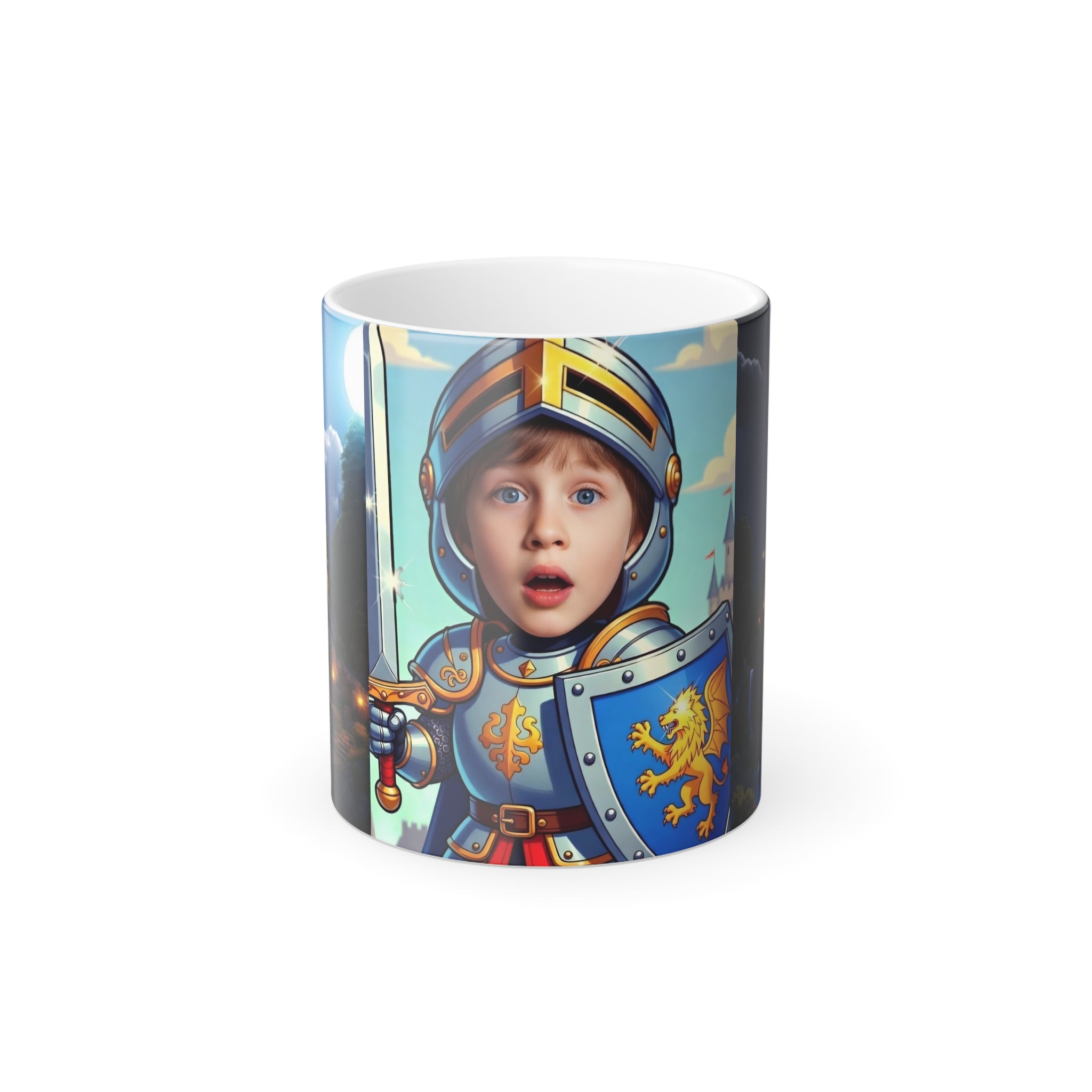 Color-Changing Knight Mug — Personalized Face Magic Morph 11oz
