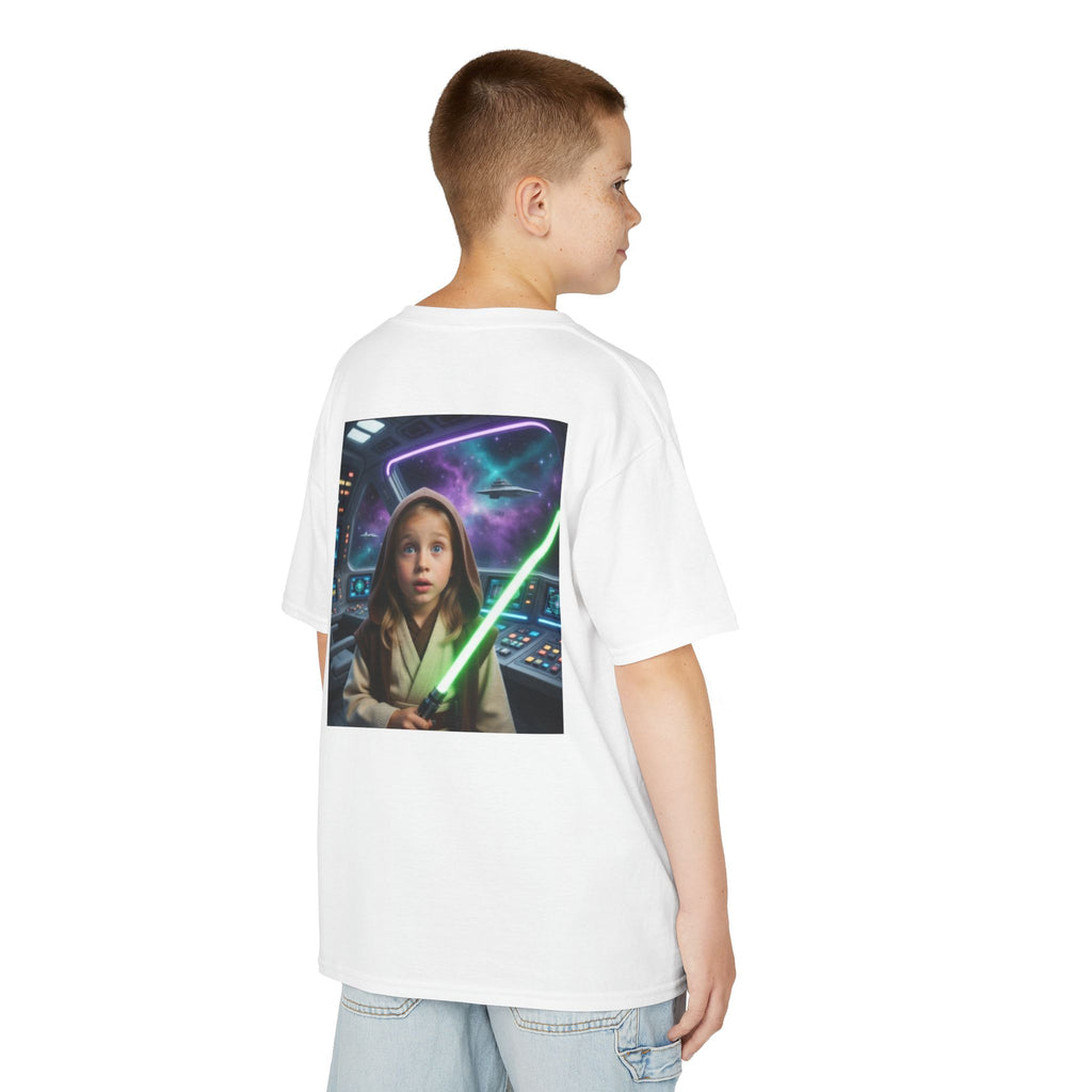 Kids Jedi Lightsaber T‑Shirt — Galactic Space Adventure Tee
