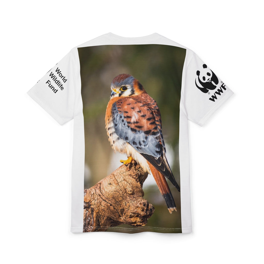 American Kestrel Wildlife Tee — WWF Conservation Bird Shirt