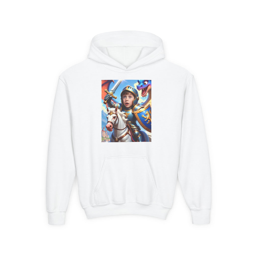 Youth Knight Hoodie — Kids Medieval Dragon Knight Graphic Sweatshirt