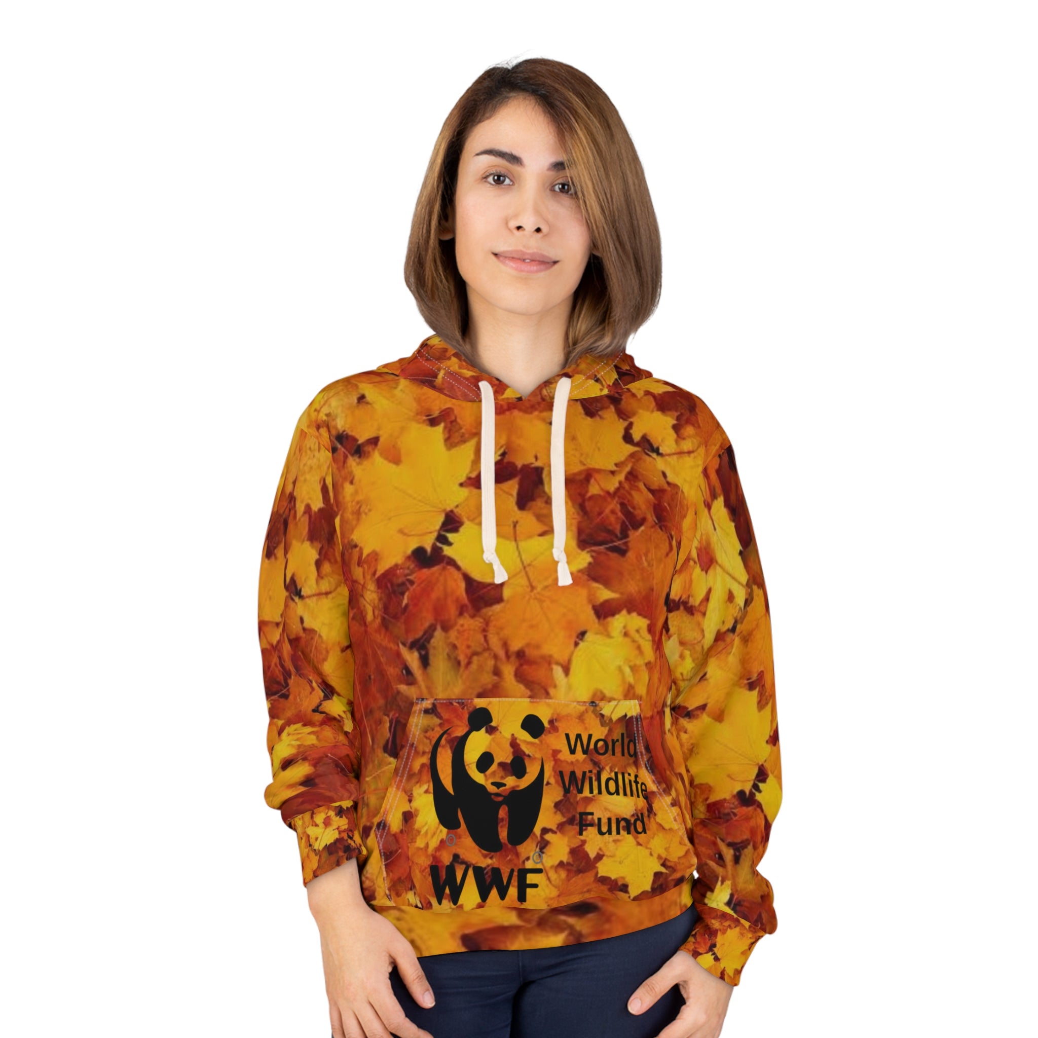 HOODIE COOL NATURE   Autumn Leaves WWF Hoodie — Wildlife Conservation Fall Pullover