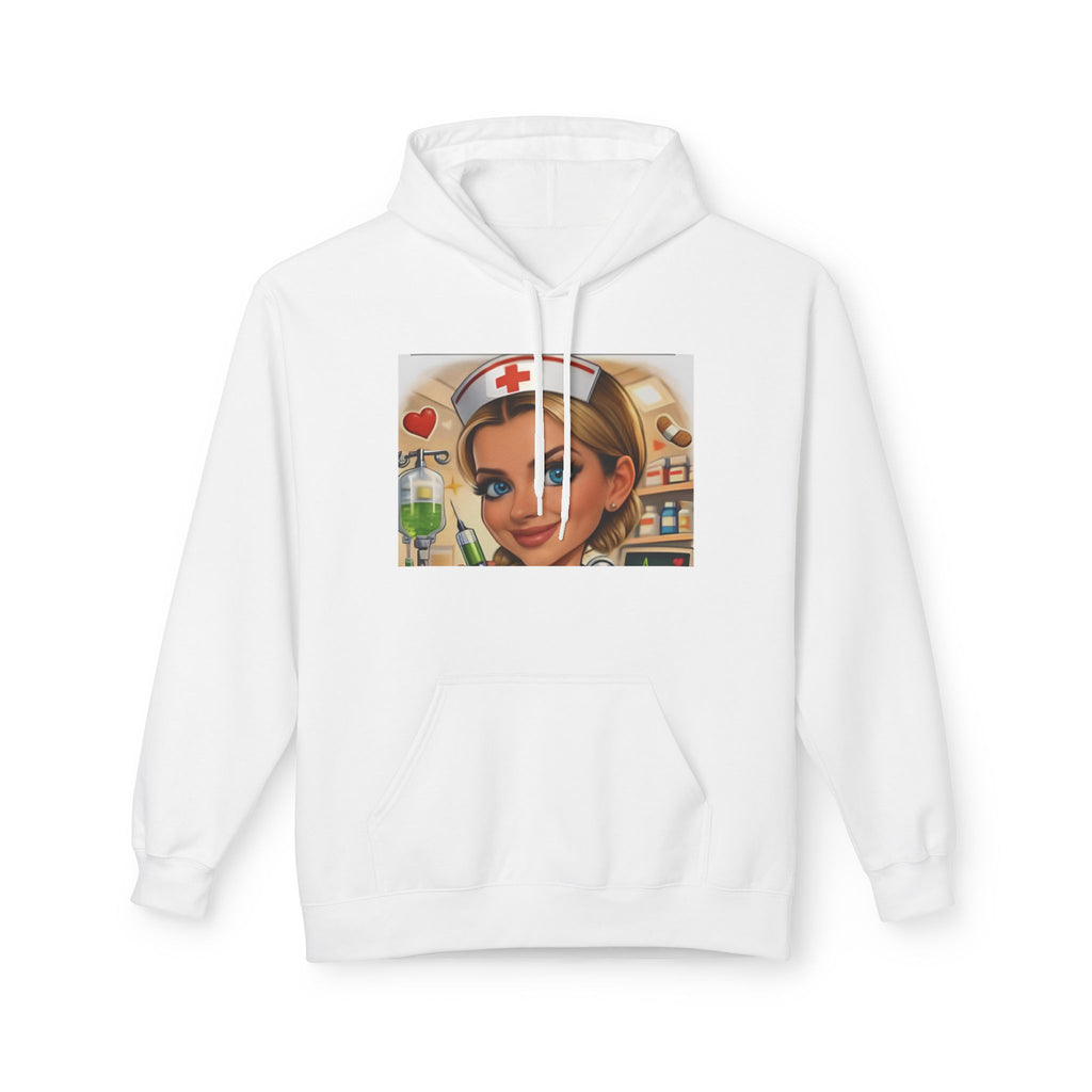 Nurse Cartoon Hoodie — Cute Nurse Illustration Sweatshirt (Healthcare Gift)