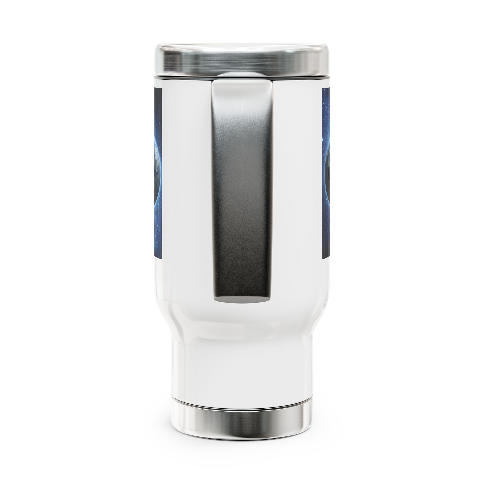 Space Adventure Travel Mug — Jedi Kid & Galactic Cockpit 14oz Stainless Steel